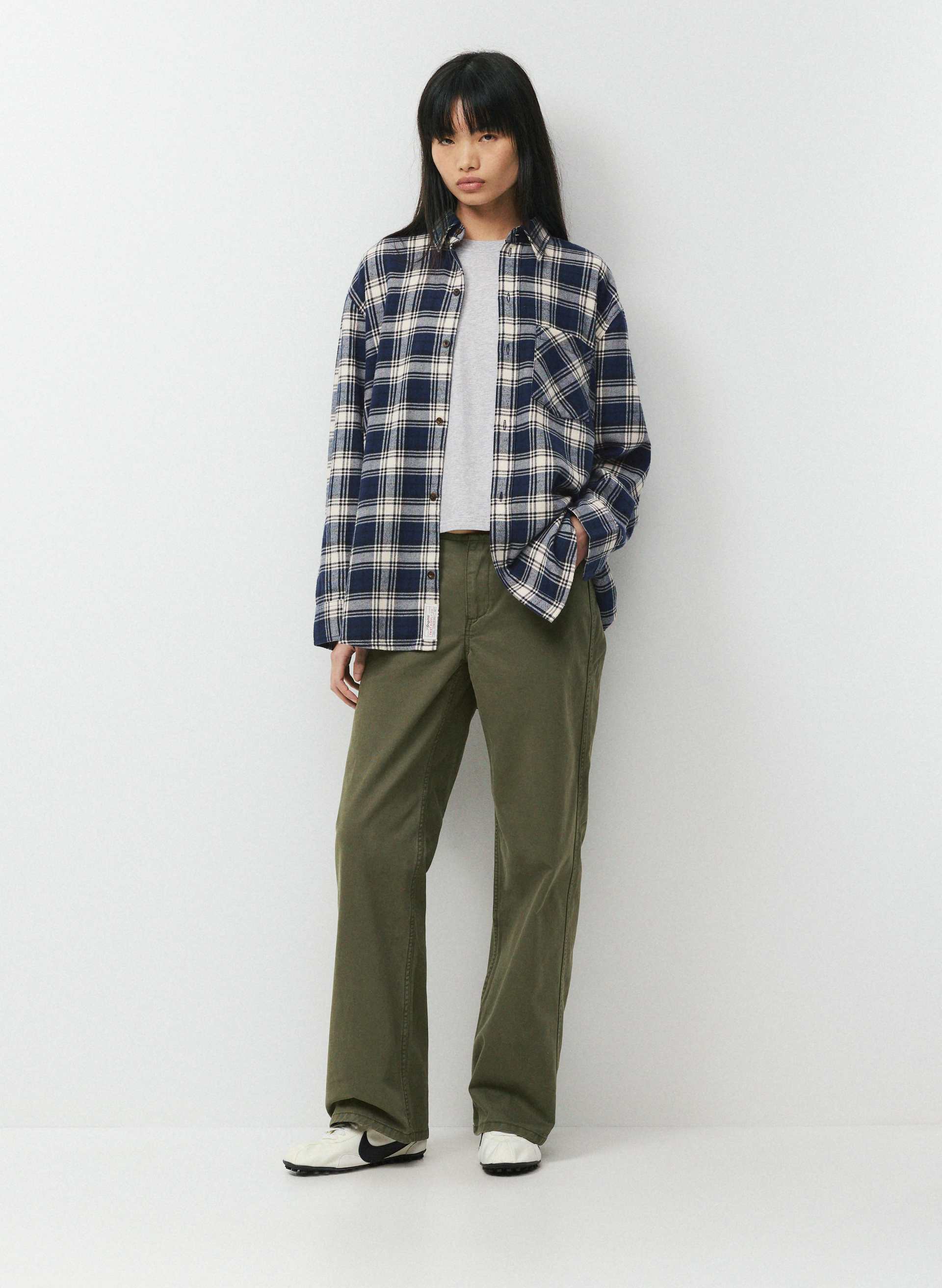 ROADSIDE PANT - 100% cotton super low-rise straight-leg pants. 