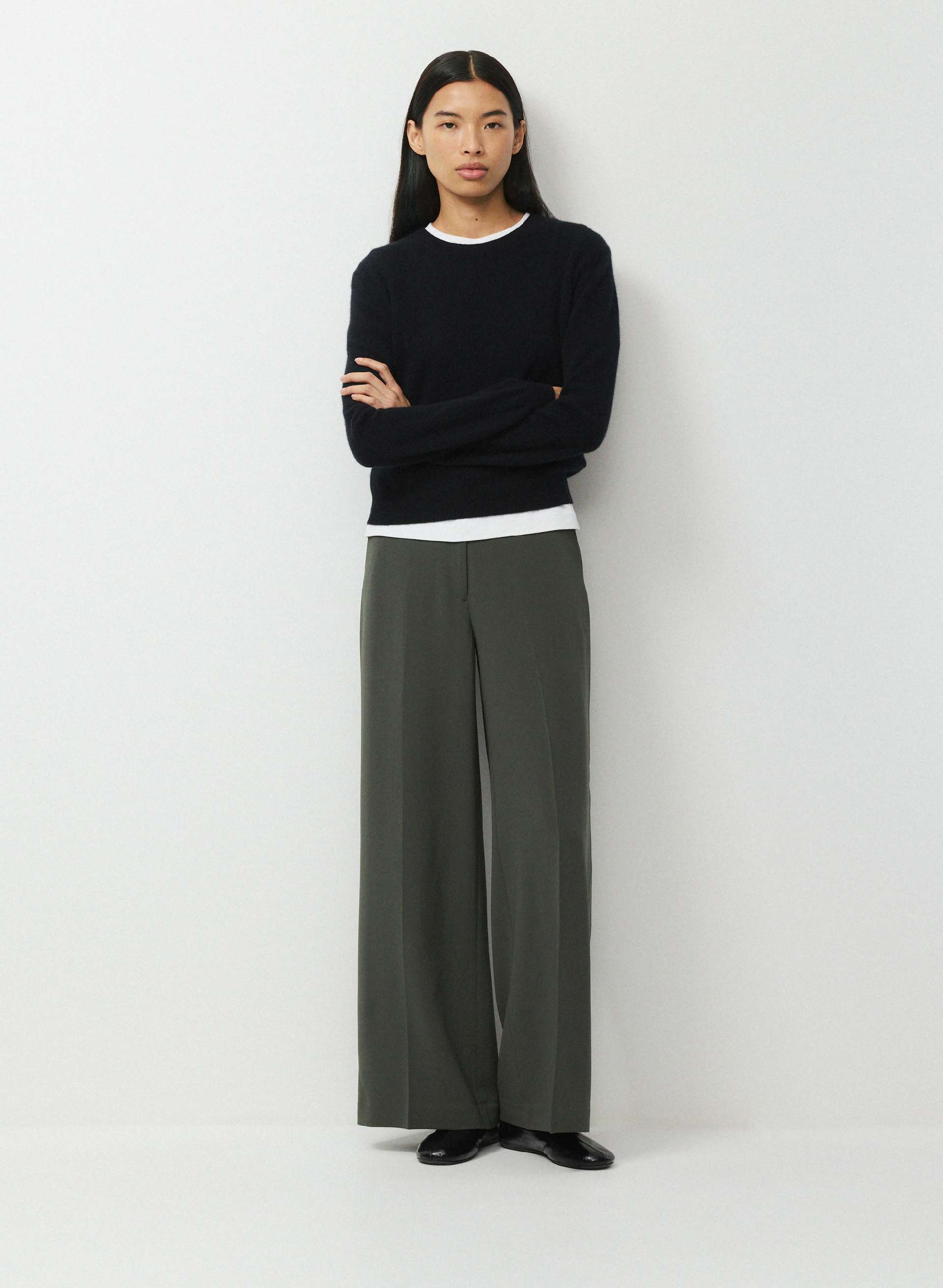 LEEWAY PANT - PRECISION SWAY™ - Super high-rise relaxed-fit crepe pant. 