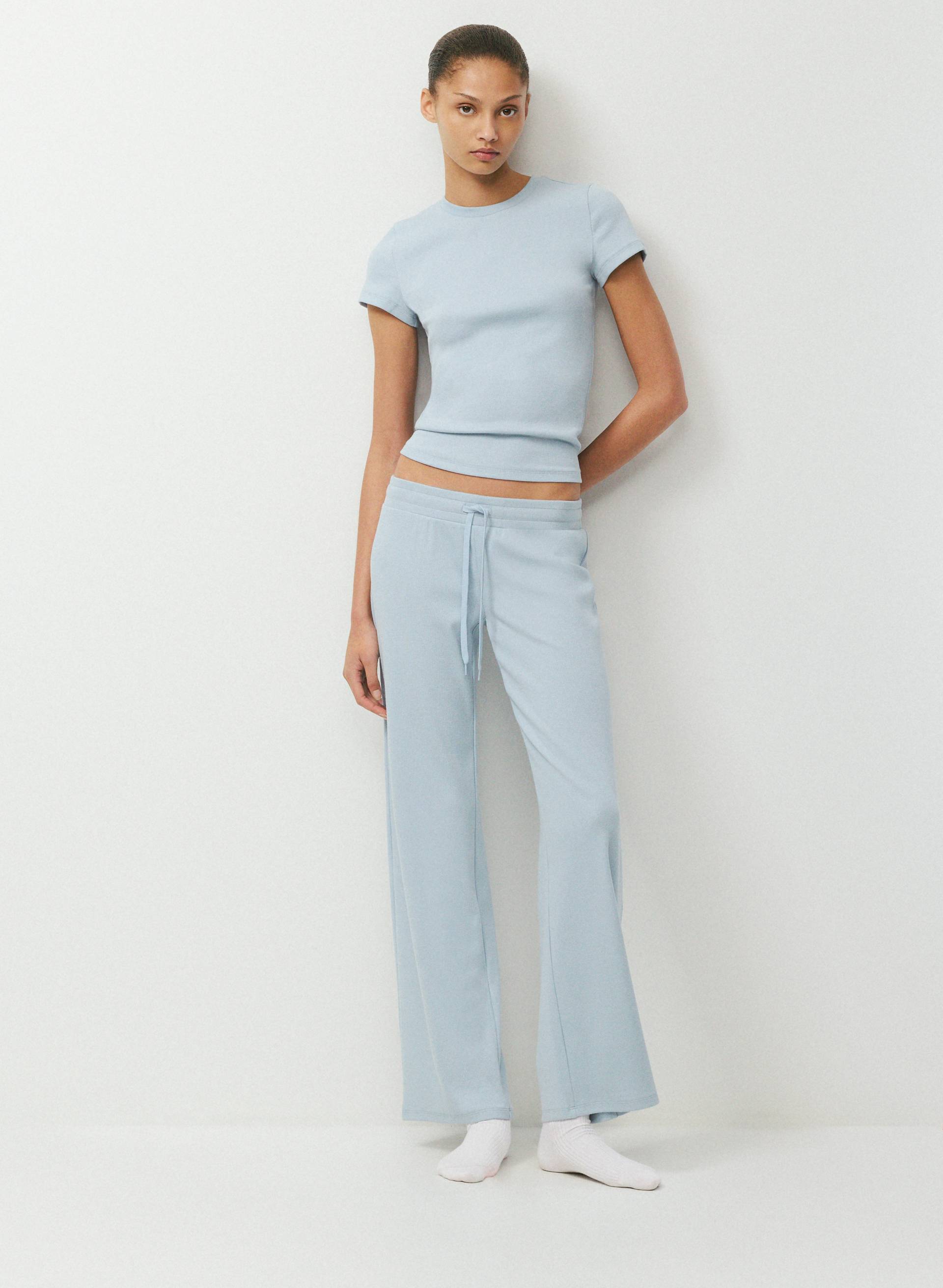HOMESTRETCH™ RIB STEADY PANT - Stretchy ribbed cotton, super low-rise pull-on pants. 