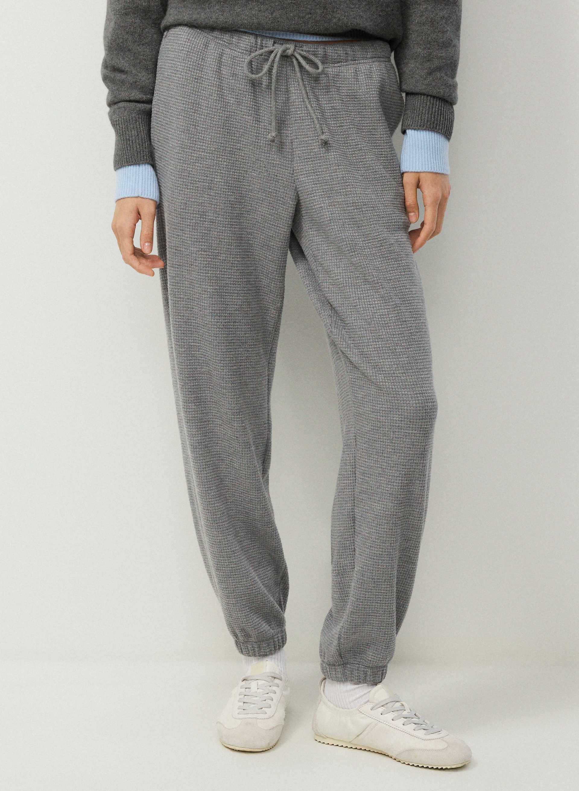 PORCH JOGGER - Waffle-knit mid-rise joggers with relaxed fit. 