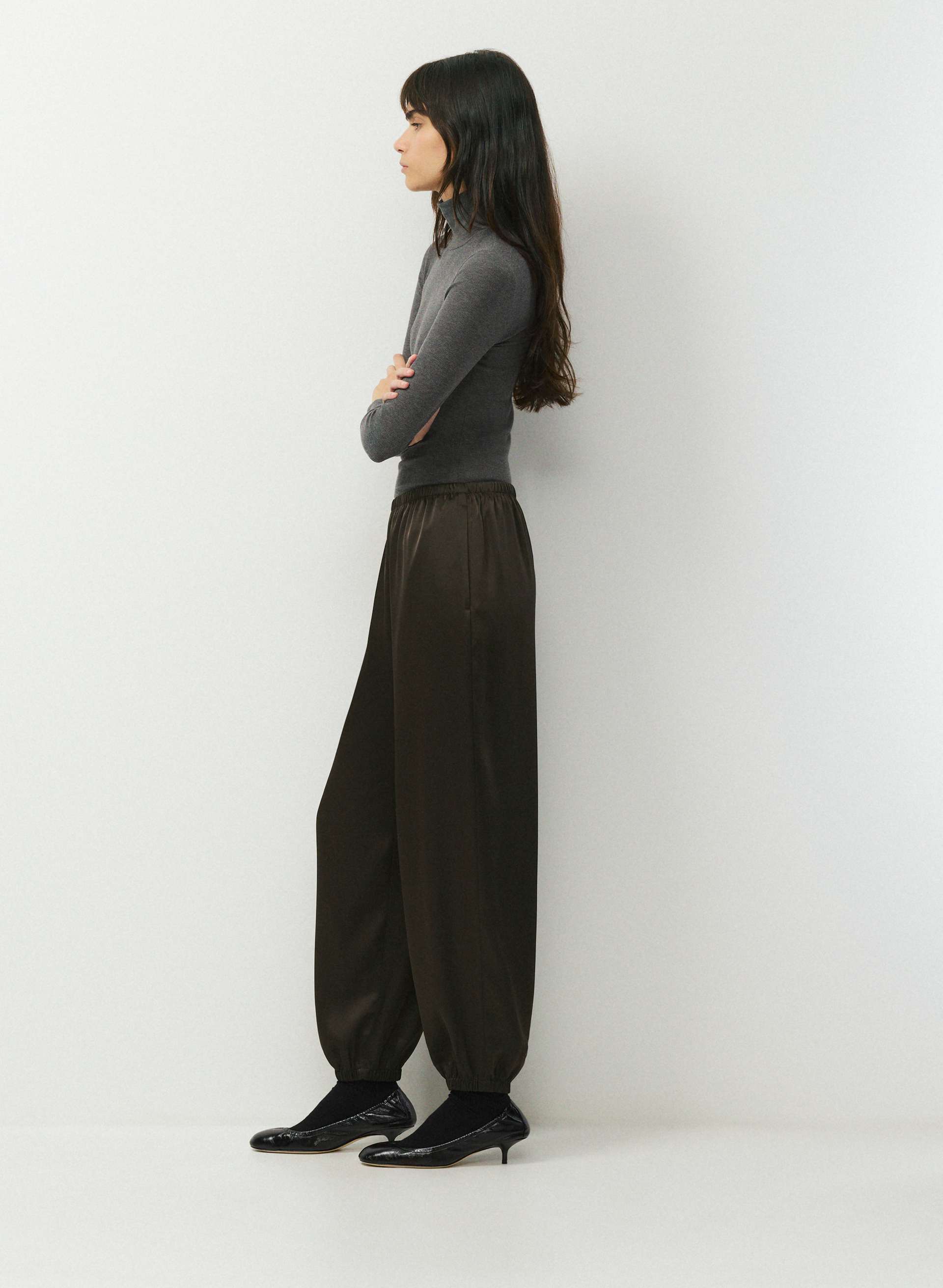 SURROUND SATIN JOGGER | Aritzia