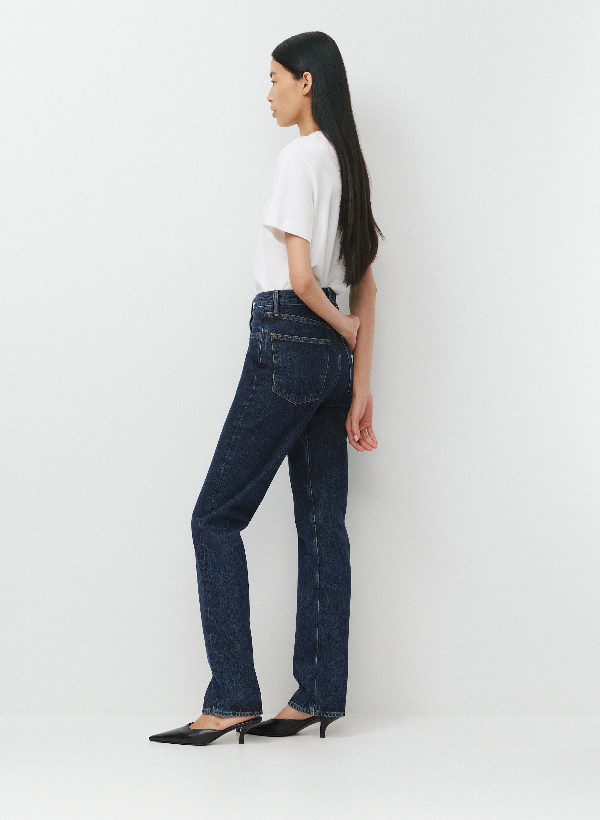 90'S PINCH WAIST LONG JEAN | Aritzia