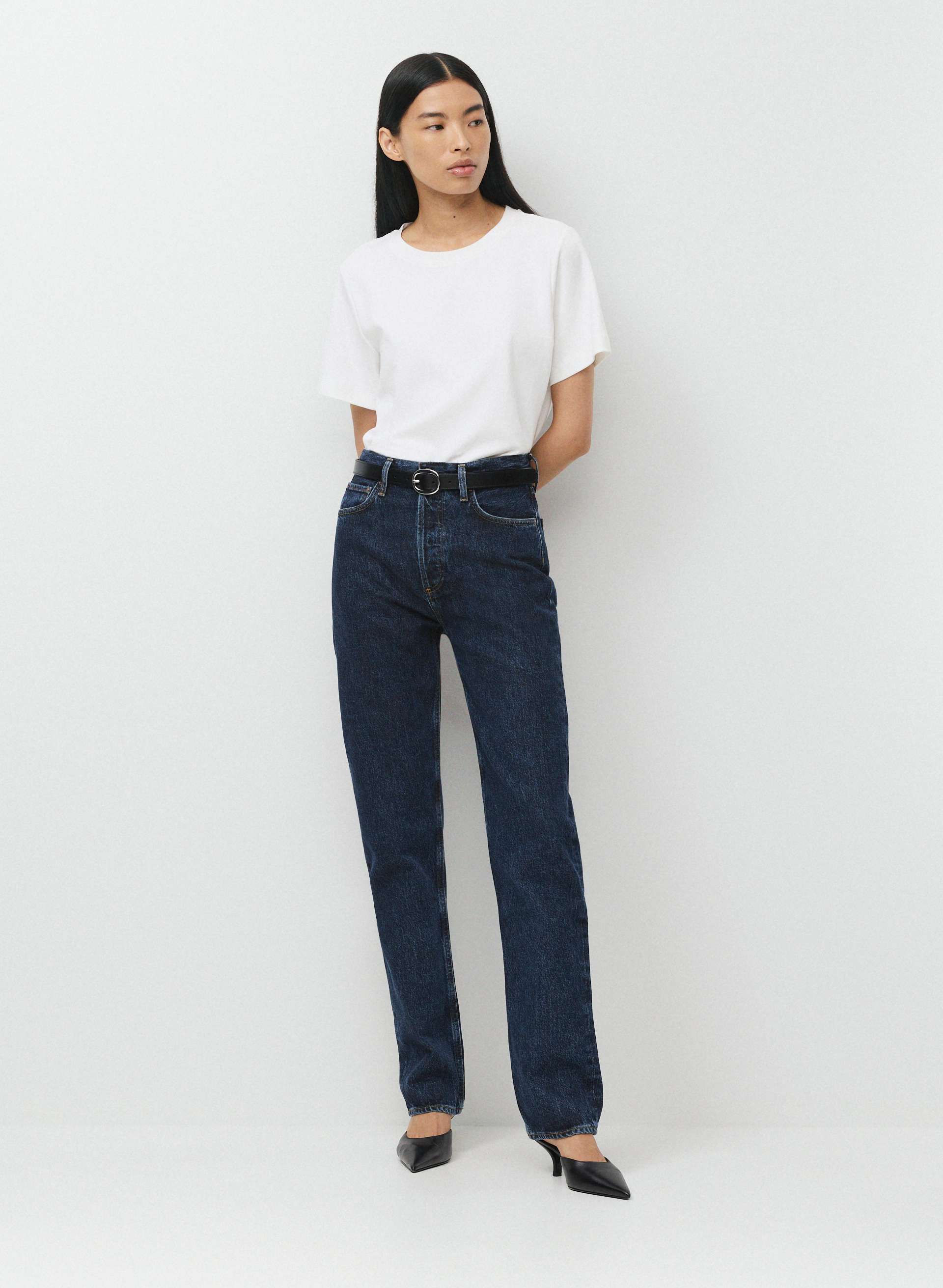 90'S PINCH WAIST LONG JEAN | Aritzia