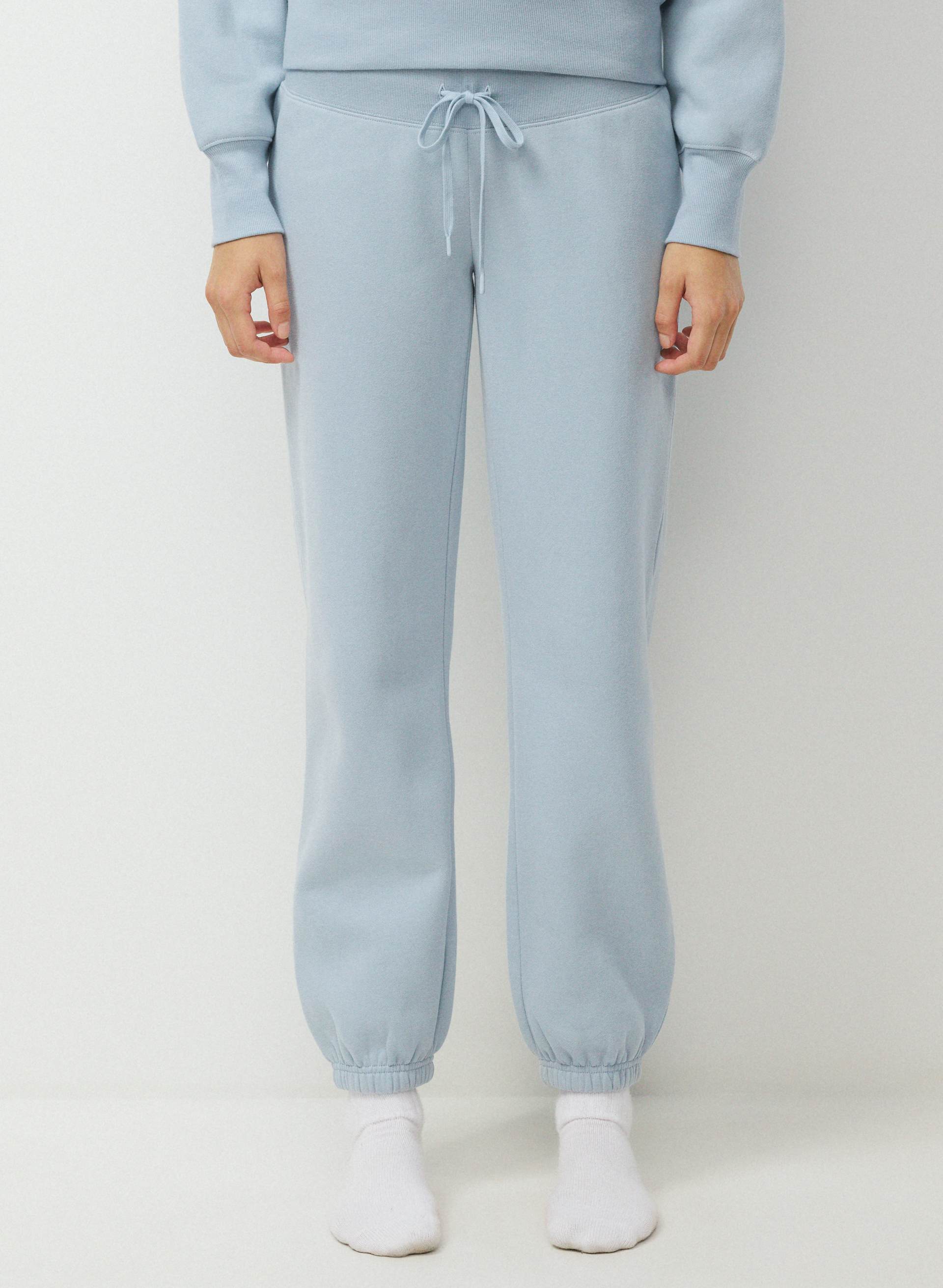 PANTALON JOGGEUR PARFAIT À BANDE - MOLLETON DOUILLET - Slim-fit super low-rise joggers with ribbed waistband. 