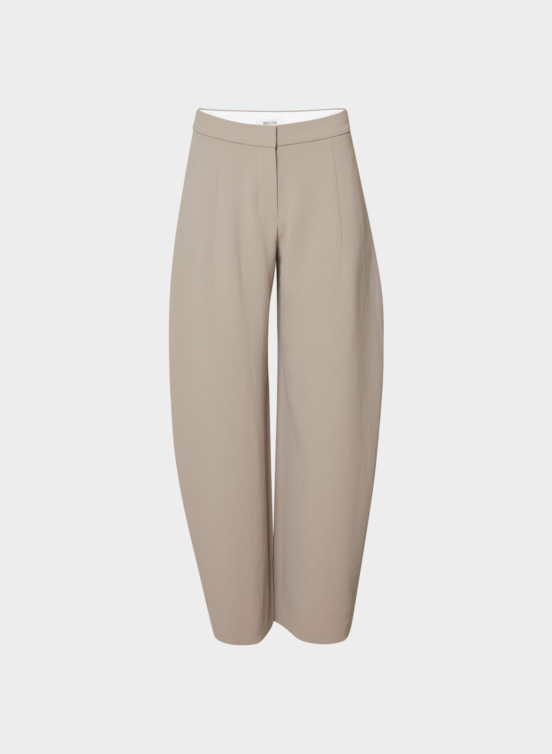 PANTALON HELIX À JAMBE DE STYLE BARIL - CREPETTE™ - Pantalon à taille basse et à jambe de style baril en crêpe japonais. 