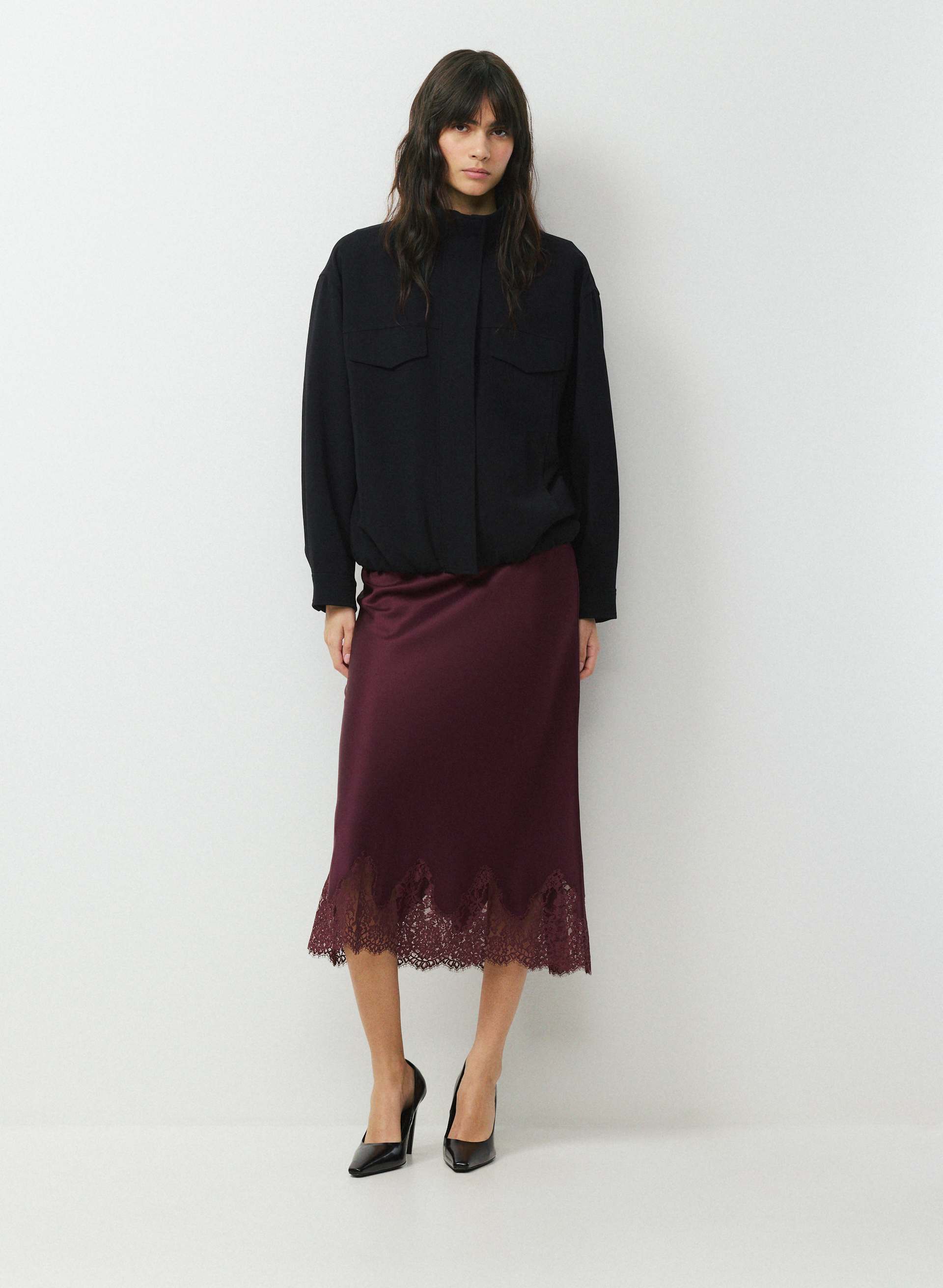 JUPE HENRIETTA EN SATIN | Aritzia