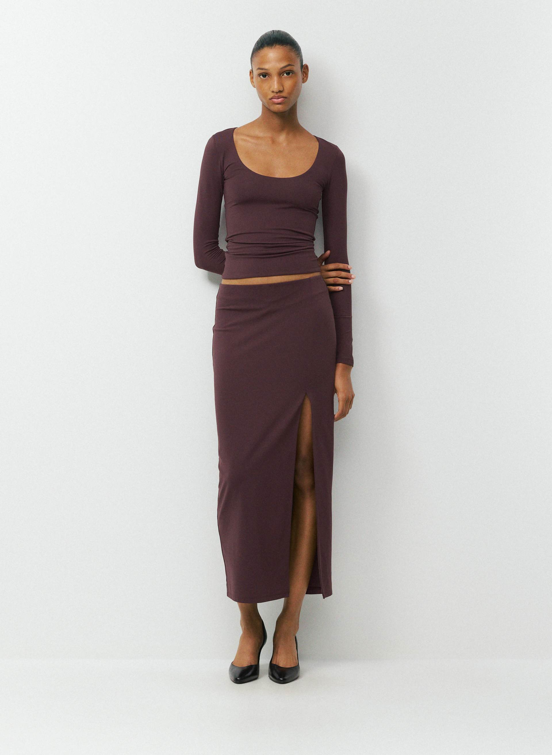 JUPE PROXIMITY - CONTOUR ORIGINAL - Second-skin mid-rise maxi skirt. 