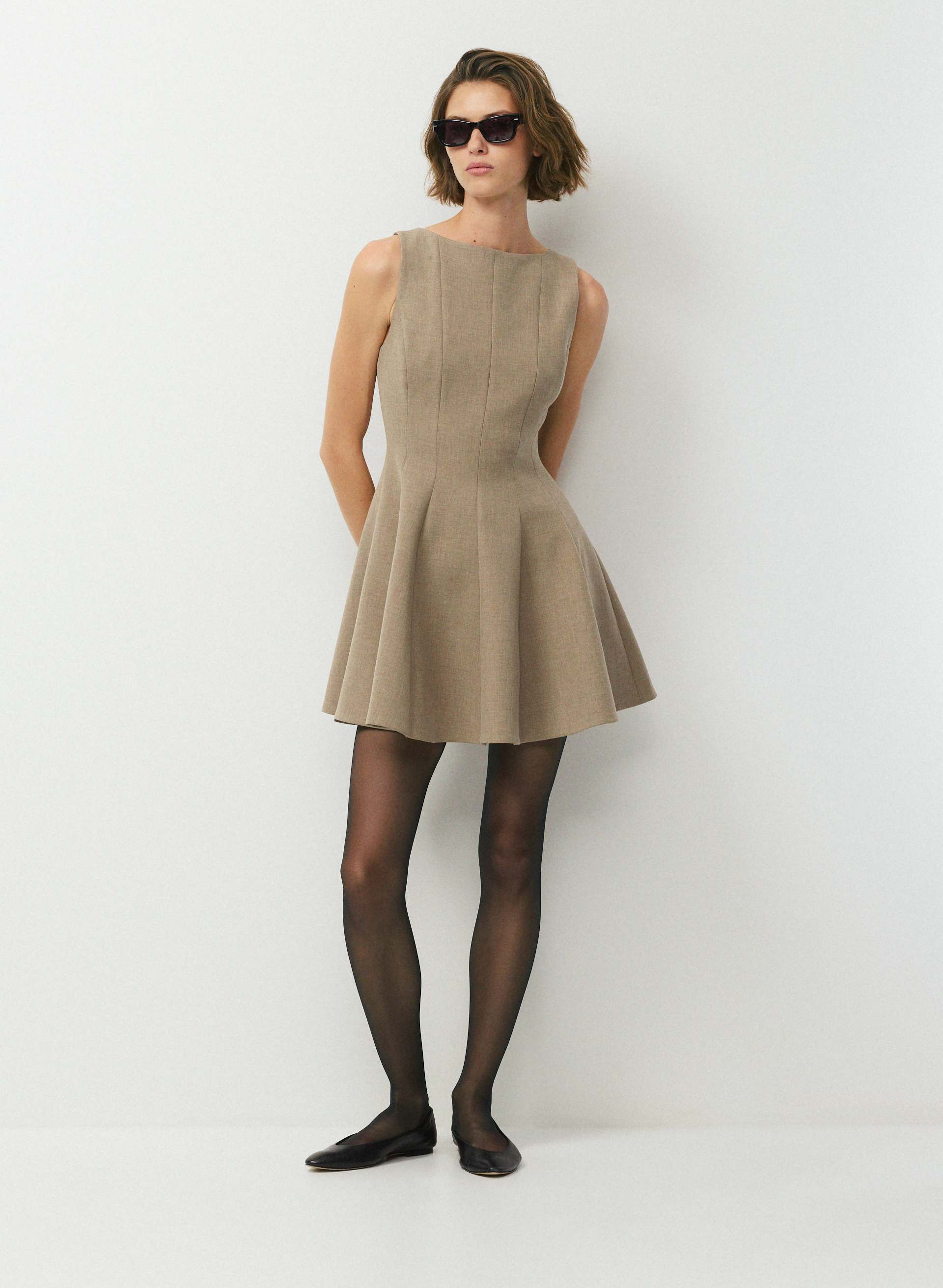 PROXY DRESS - EVERSENTIAL™ - Softly structured hourglass micro dress. 