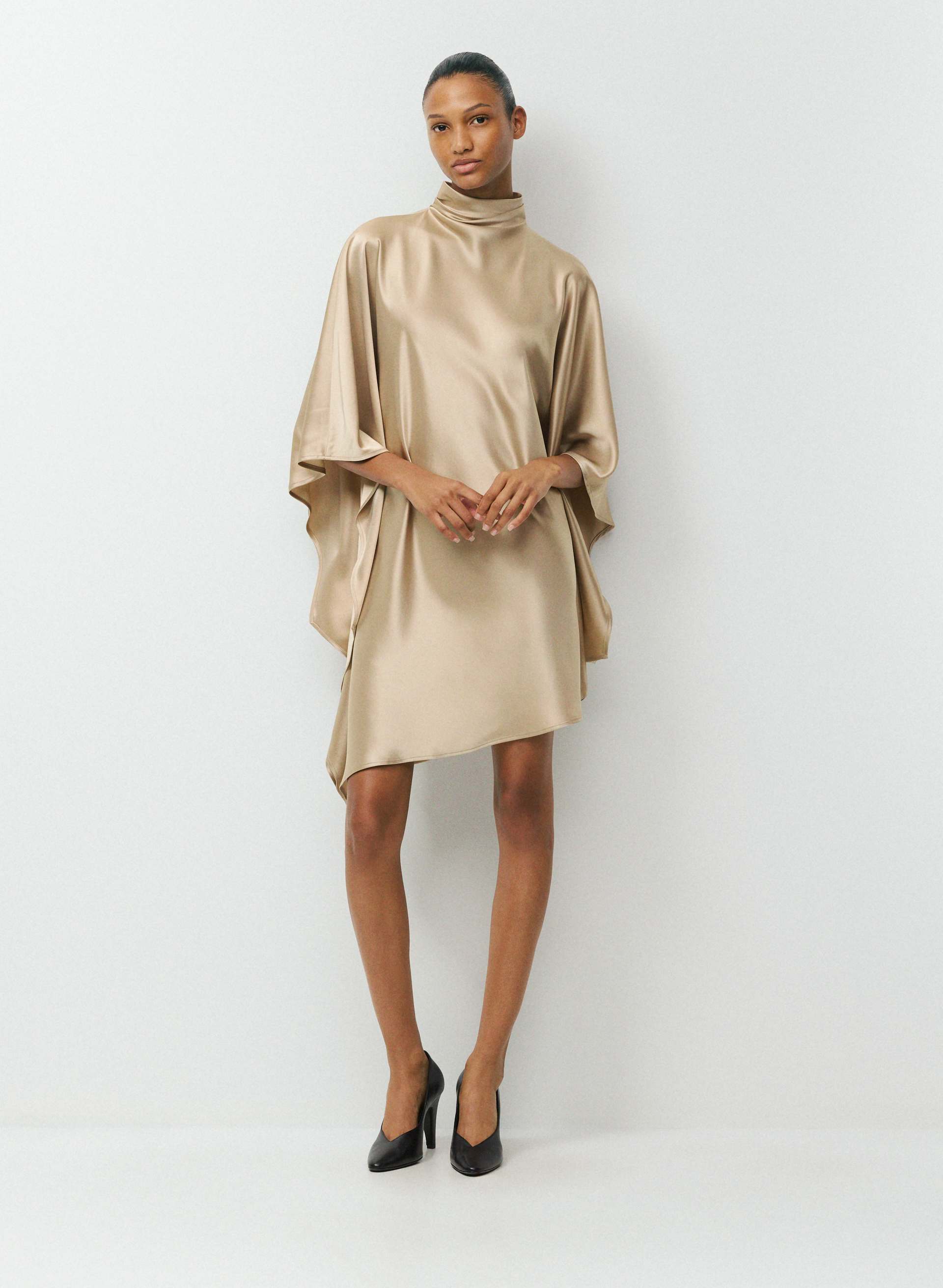 aritzia gold dress Fan Satin NYE Dresses