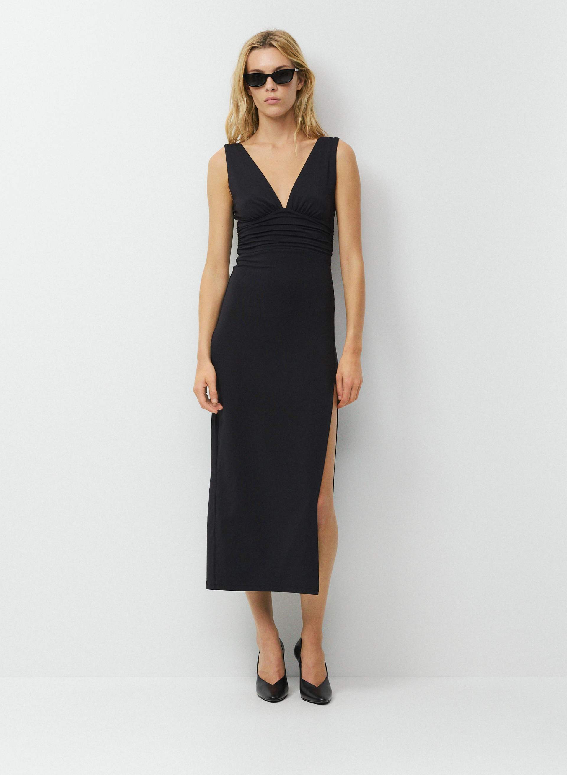 ORIGINAL CONTOUR WAVER DRESS - Second-skin deep V-neck maxi dress. 