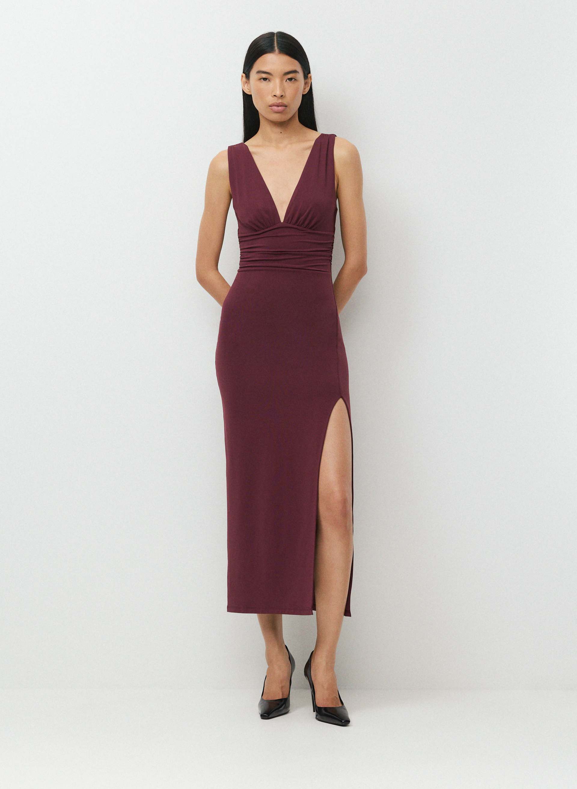 Aritzia Women's Original Contour Waver Dress in Gala Plum