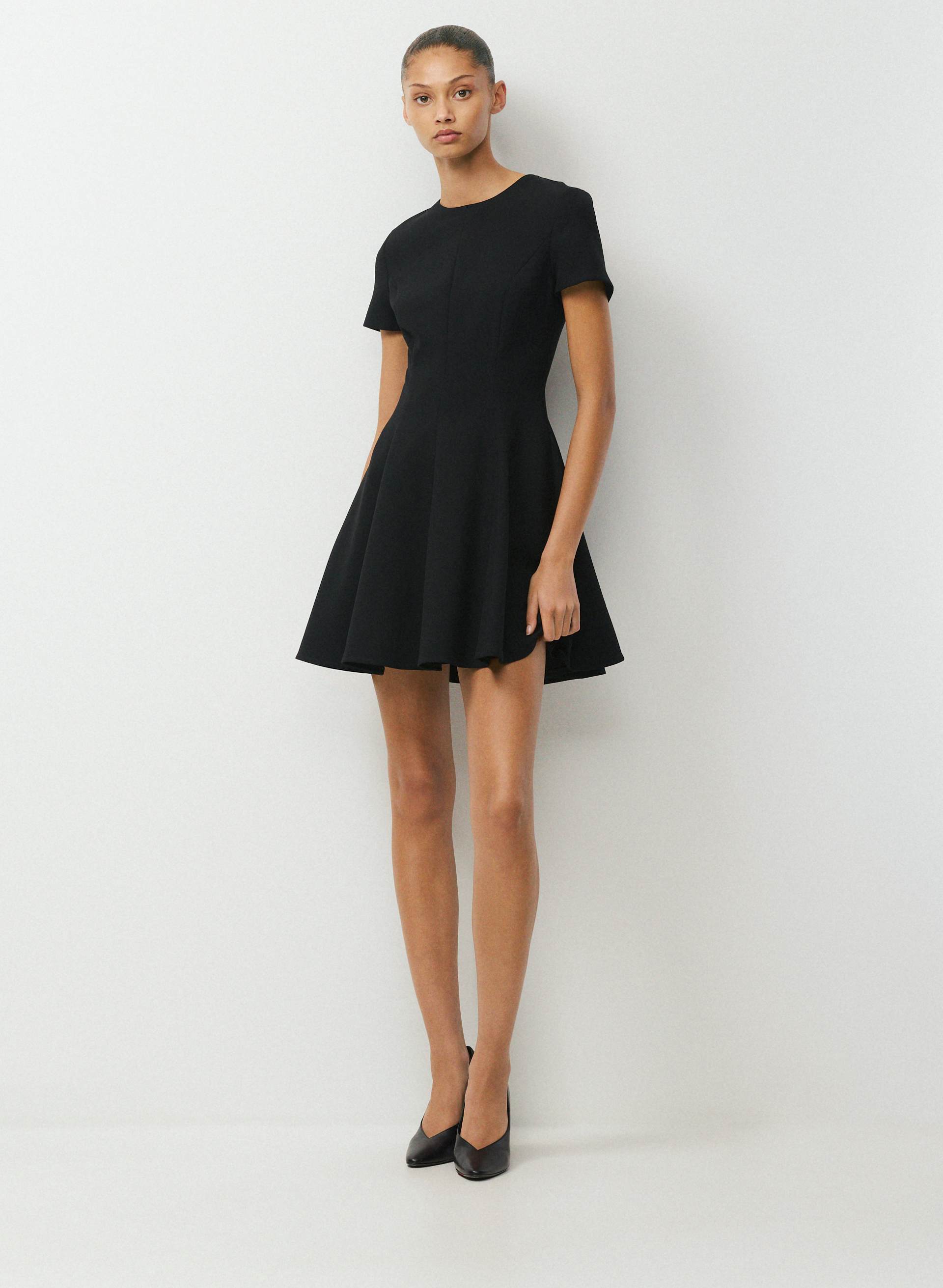 BOWERY DRESS - EVERSENTIAL™ - Softly structured fit-and-flare micro dress. 
