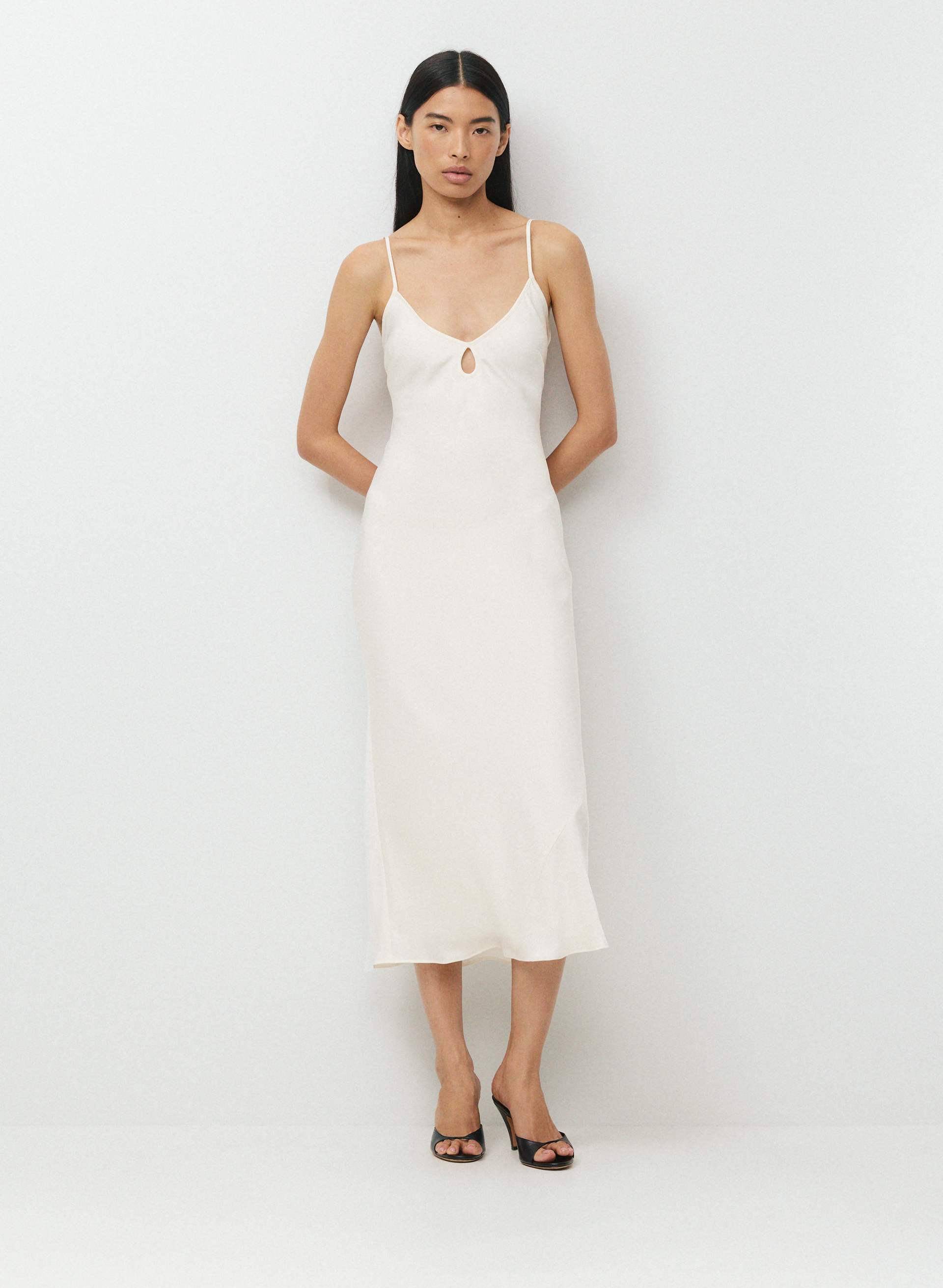 DUSKFALL SATIN DRESS - Double satin maxi slip dress. 