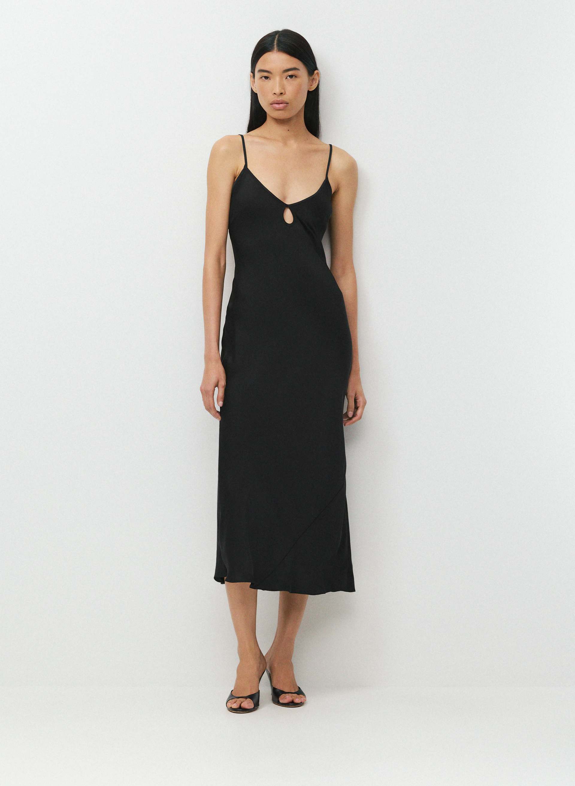 DUSKFALL SATIN DRESS - Double satin maxi slip dress. 