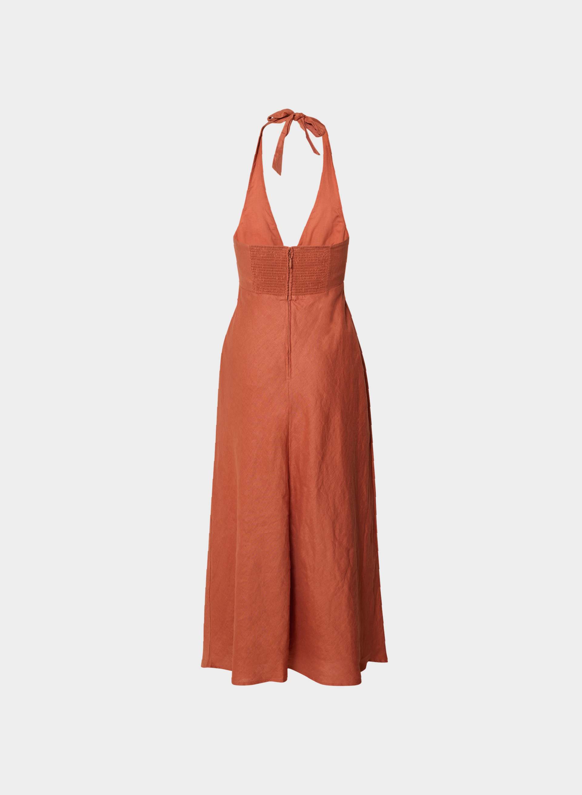NIGHTSCAPE LINEN HALTER DRESS | Aritzia