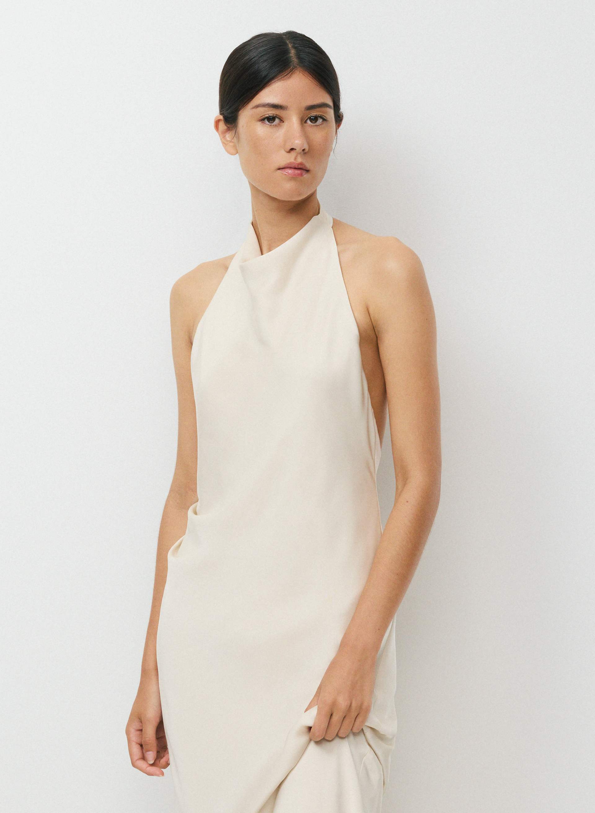 long yellow satin dress KissProm fitted silhouette with slit Gold Formal DressesFormal Gowns Your height:65 3% Spandex