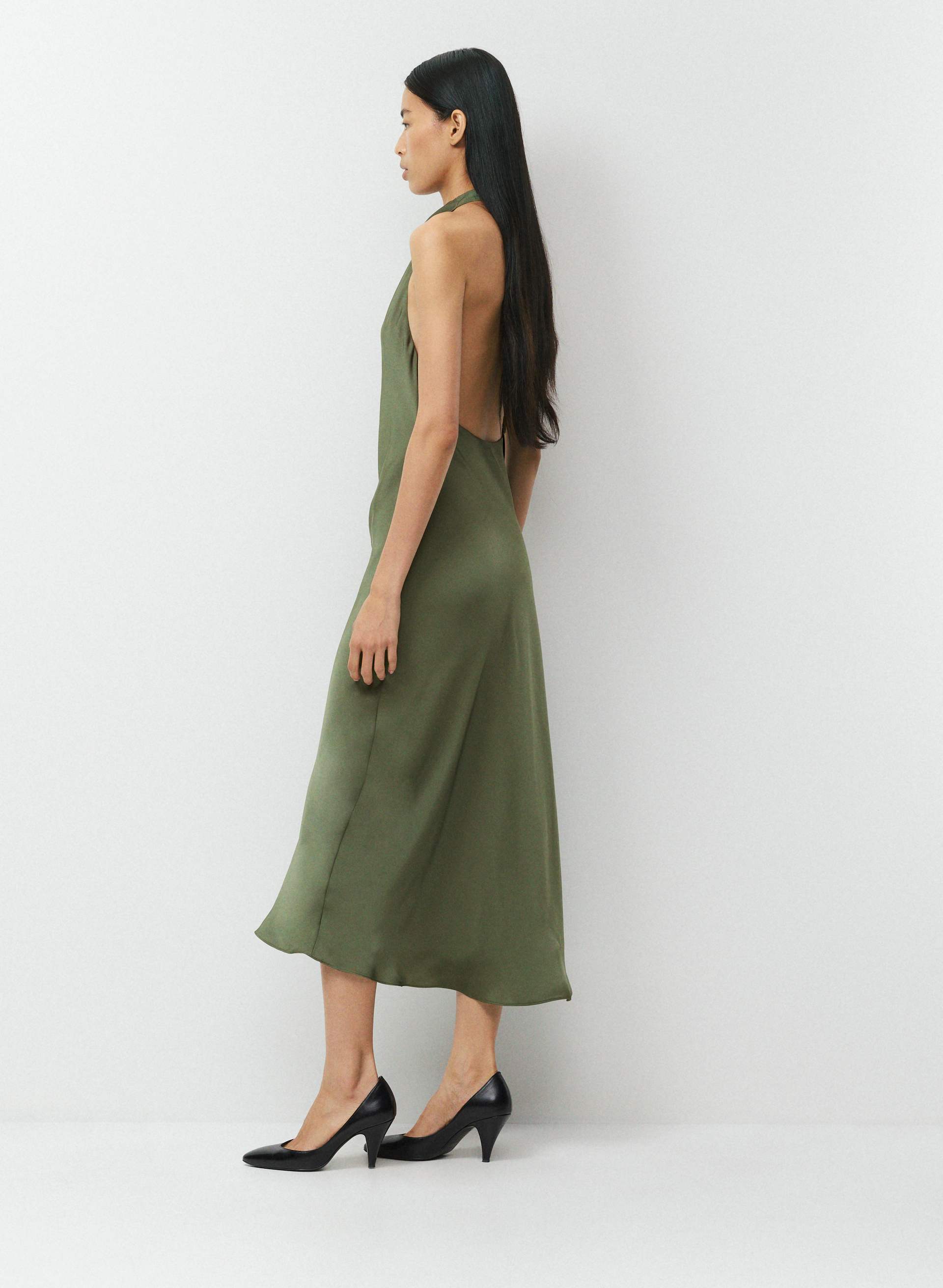green dress aritzia Satin Dresses Shimmer satin dress