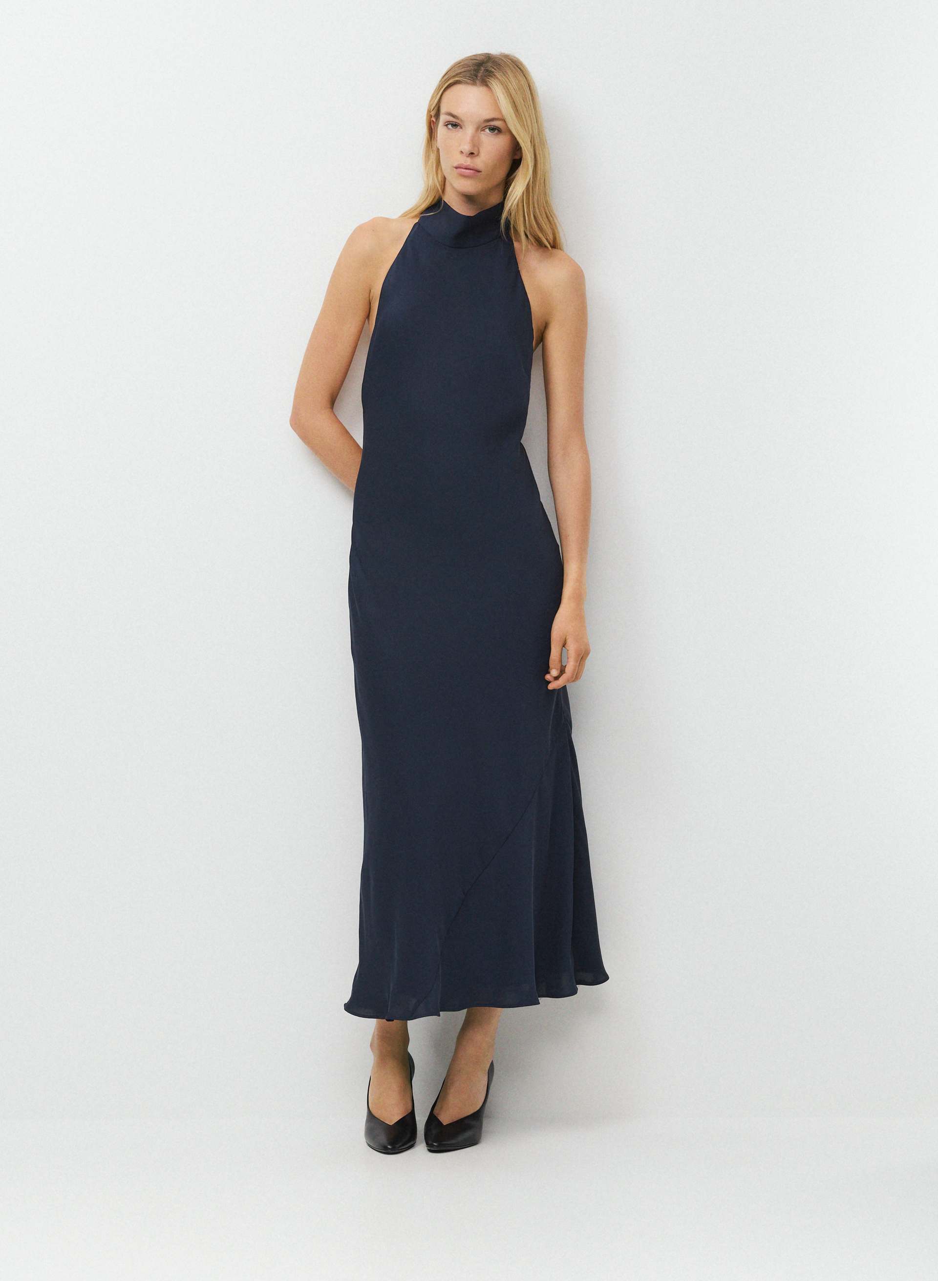 tumblr halter dress Tidal Satin product_status:In Season