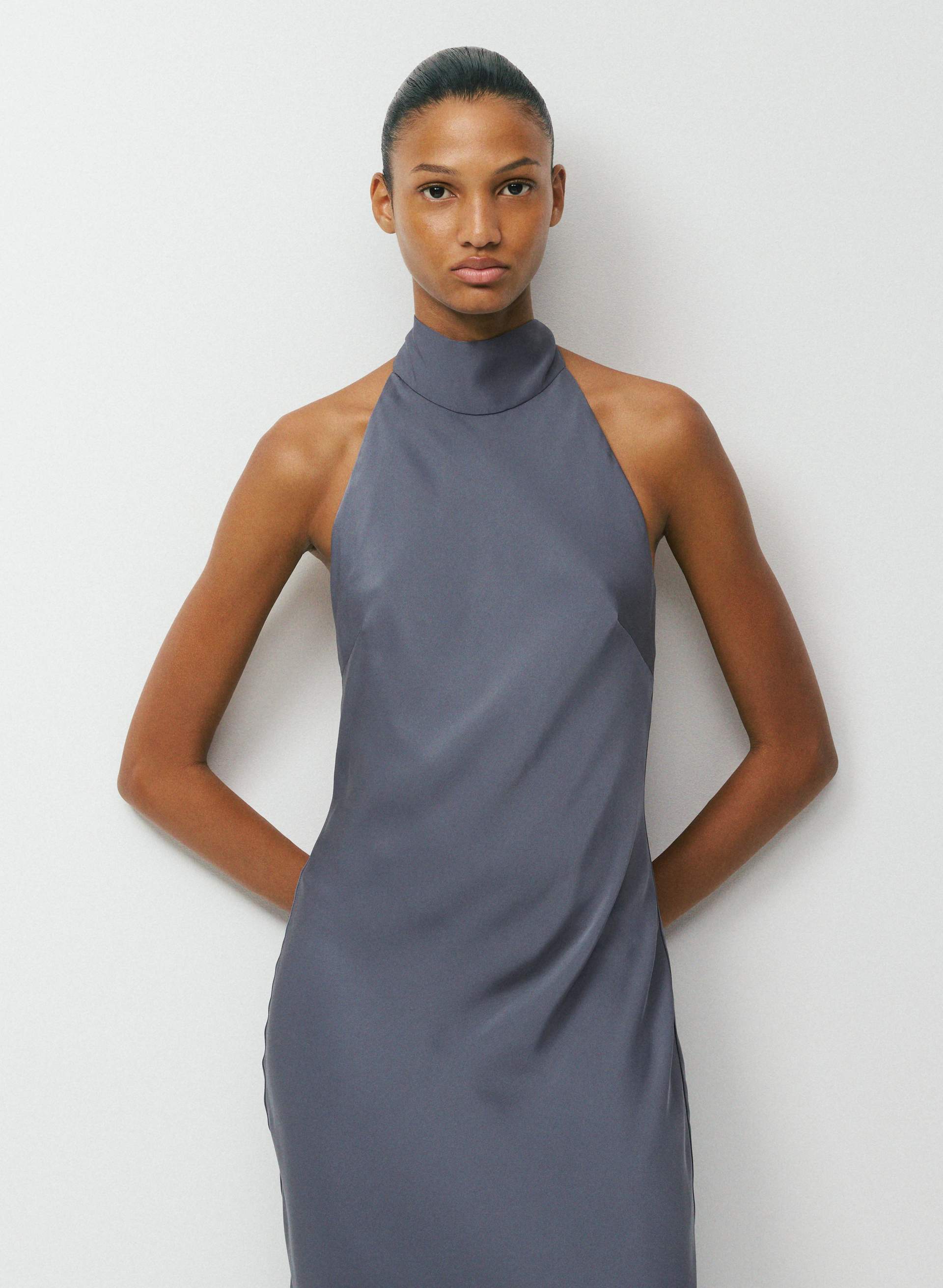 Tidal Satin Halter Dress | Aritzia US