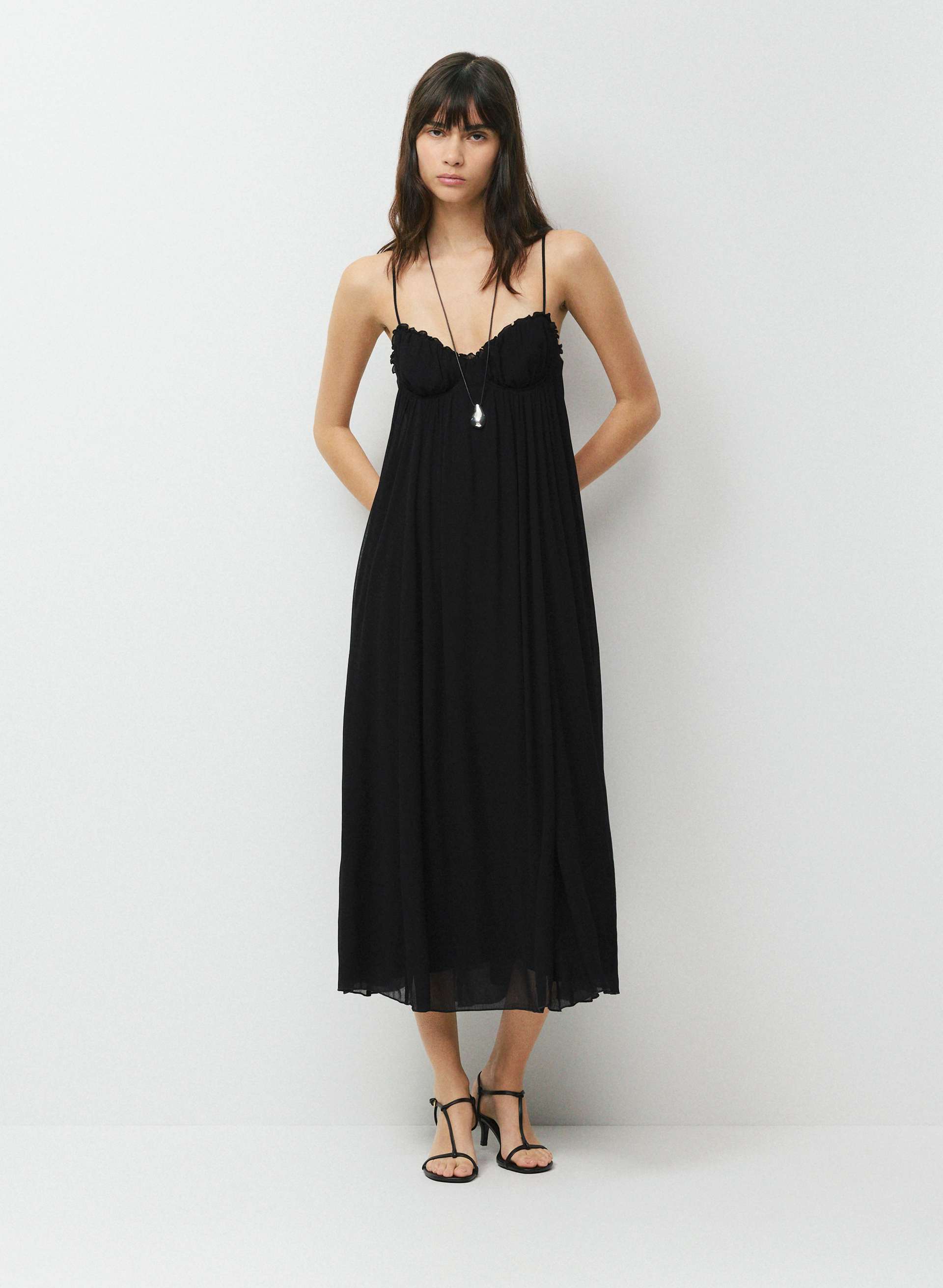 EMBERLYN DRESS - Chiffon sweetheart maxi dress. 