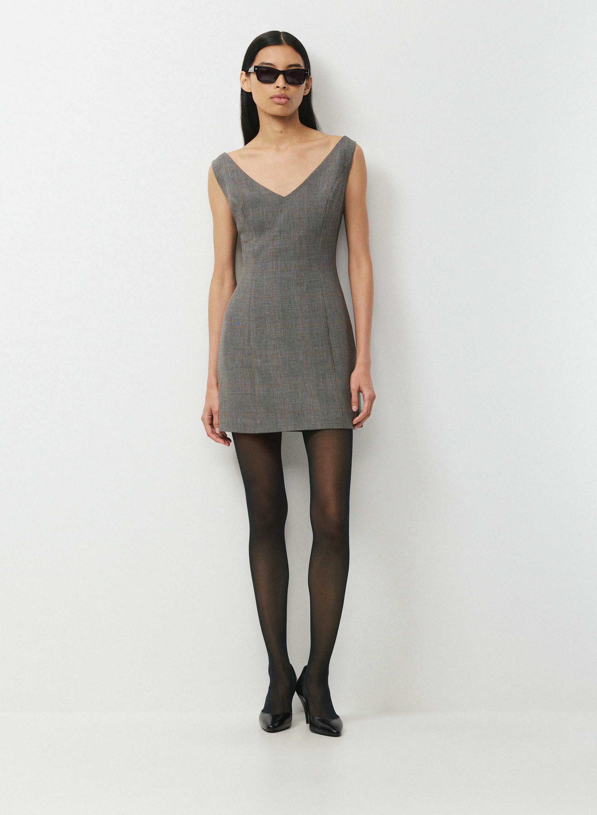 grey dress black tights Aritzia Women's Liaison in Htr Dark Grey/Black | 10 Outfit Women's US Size:12 afterpay30 cute little black dresses pair its mini hem