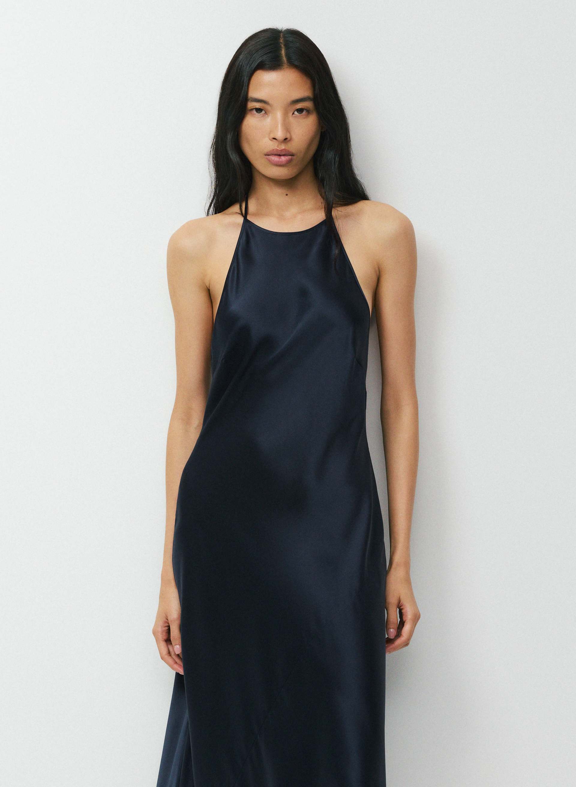 ESTATE SILK HALTER DRESS | Aritzia