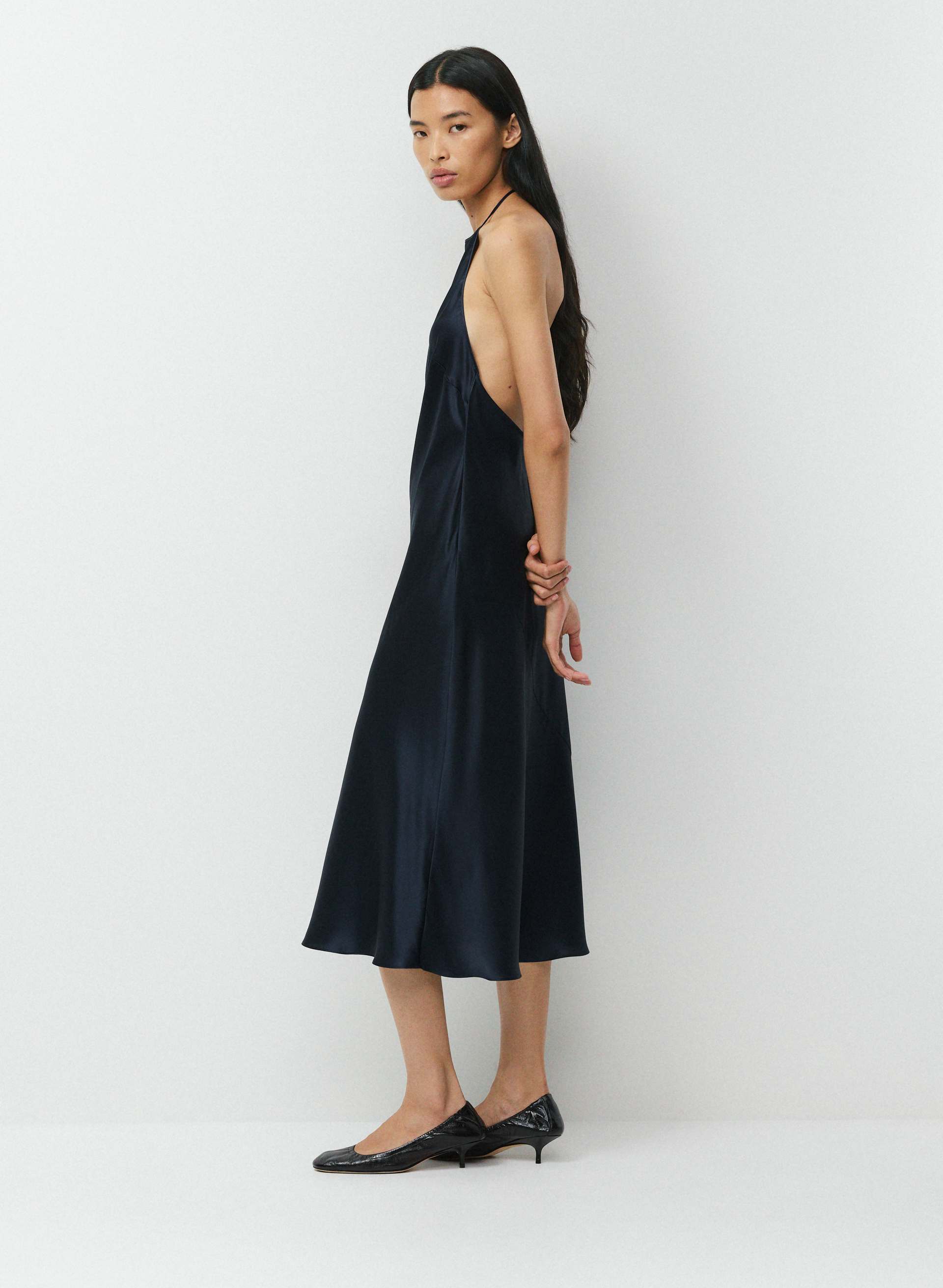 ESTATE SILK HALTER DRESS | Aritzia