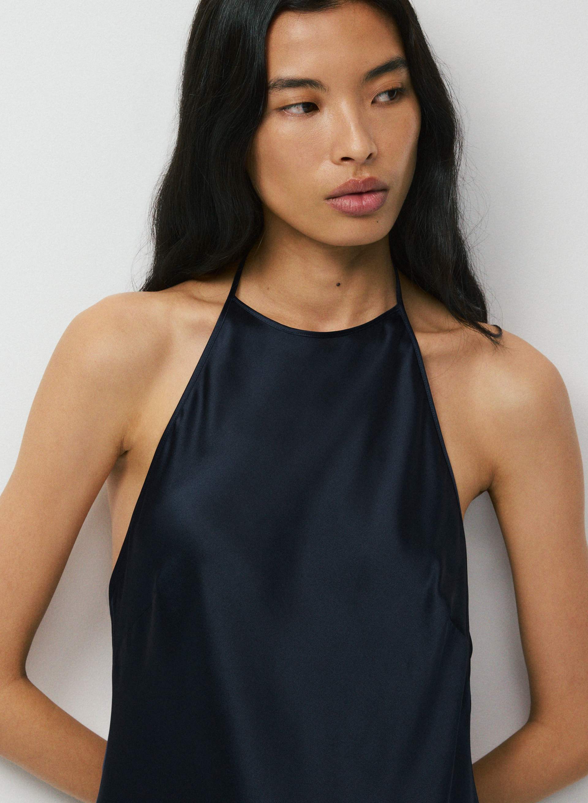 ESTATE SILK HALTER DRESS | Aritzia