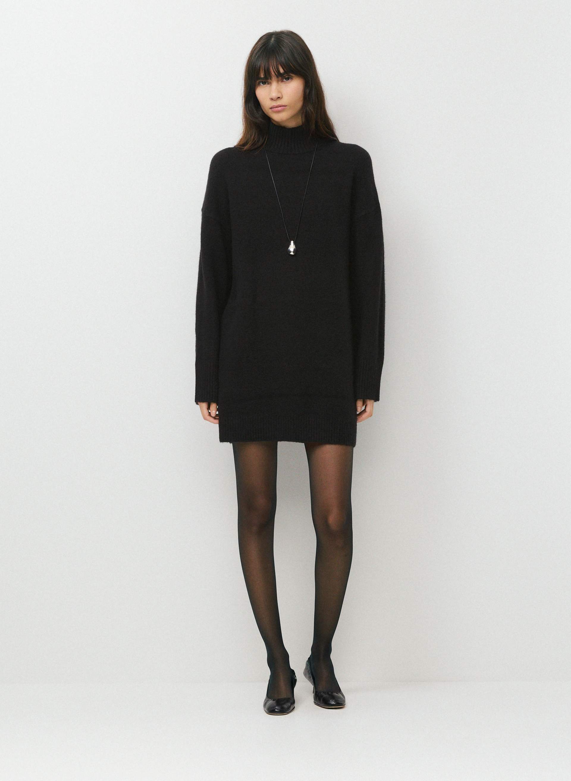 SOFTSPOKE™ CREDENZA DRESS - Sponey knit turtleneck mini dress. 