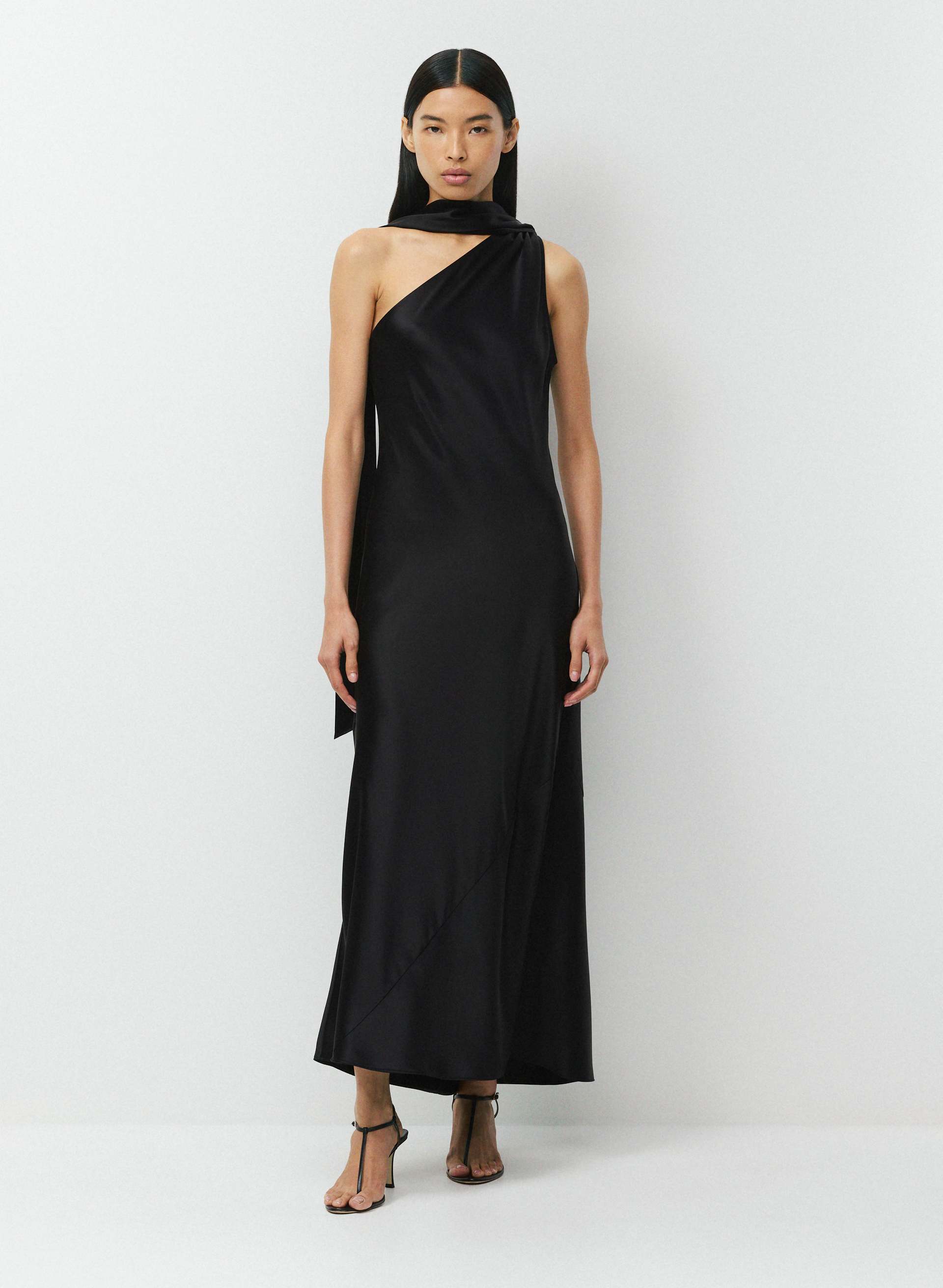 aritzia black satin dress Dresses Invisible Back Zip Materials off-the-shoulder wedding dresses Purple Asymmetrical Draped Midi Style:B