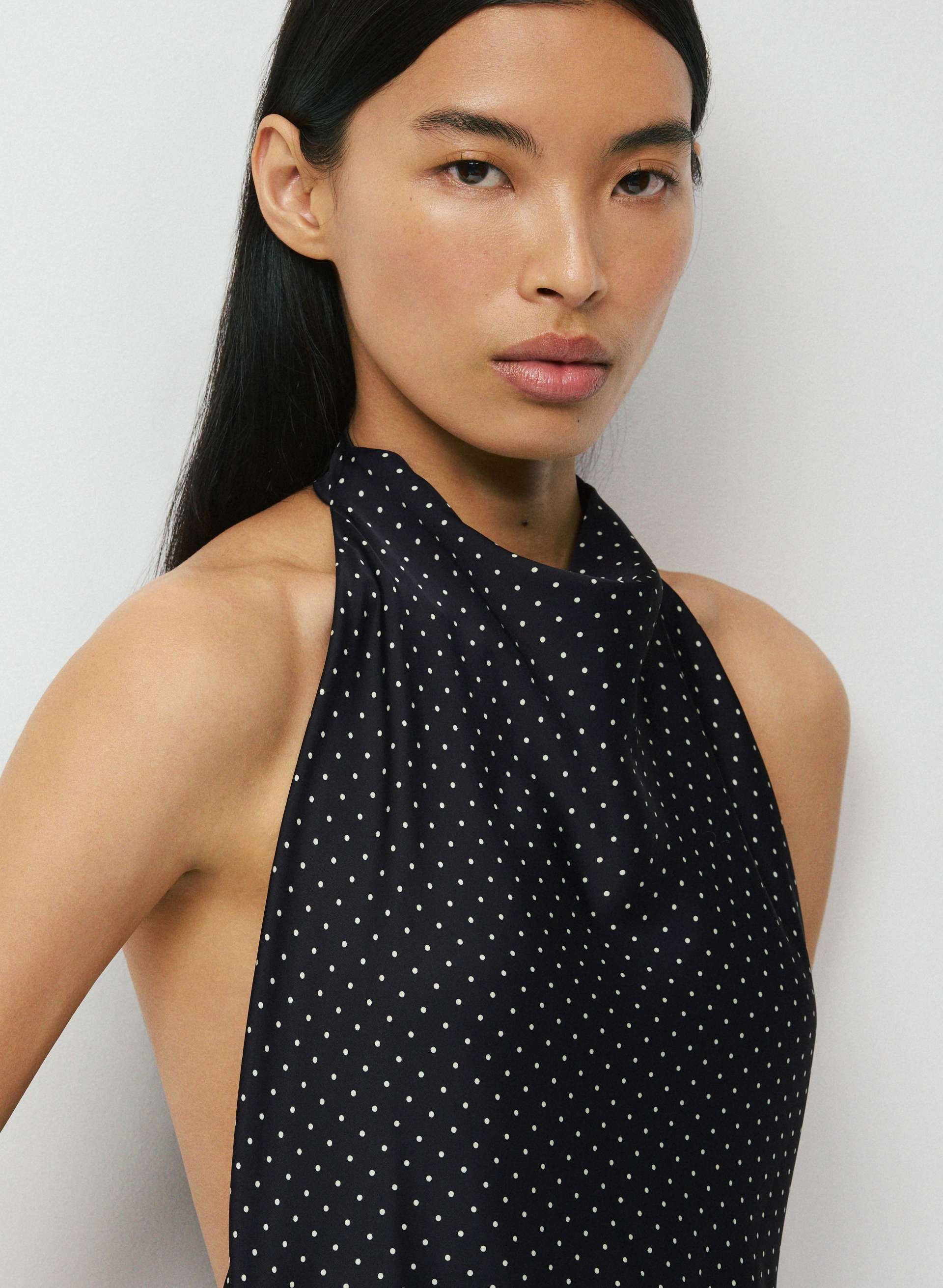 aritzia dresses black for Women | Midi, Mini & Wrap Dresses Sammie Polka Dot Ruched contemporary mini dress smocked bodice and puff Color:NAVY