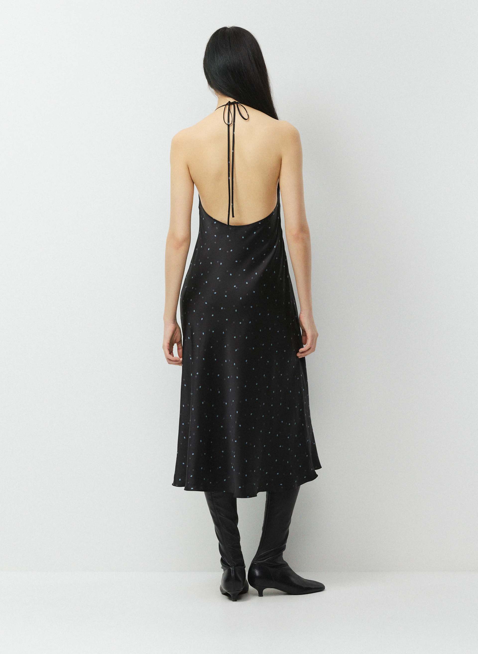 silk halter dress midi Aritzia Wilfred Women's Estate in Blk/Blu Mirage cn_HolidaySeason25