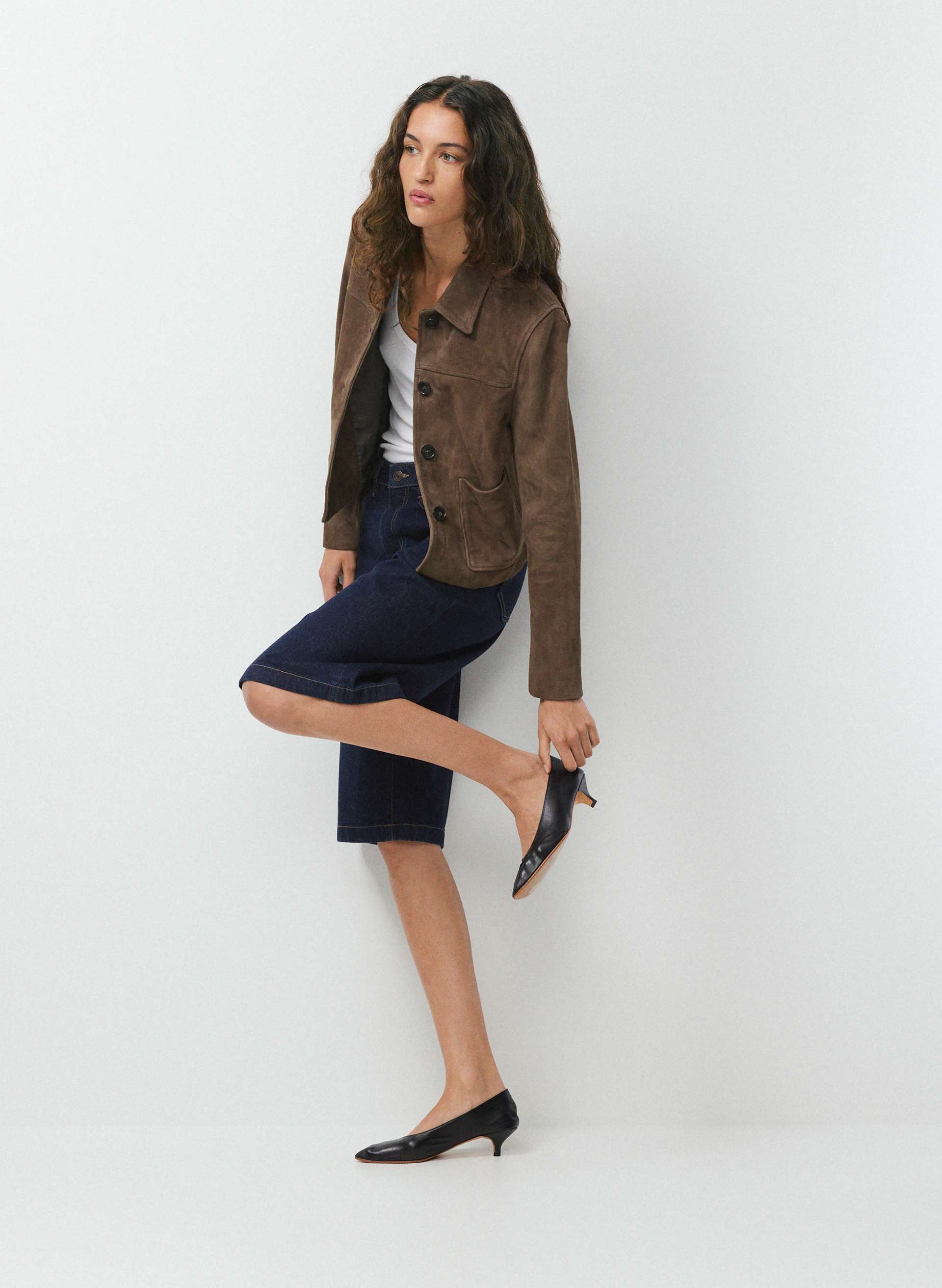PUBLICITY BELOW-KNEE DENIM SHORT | Aritzia