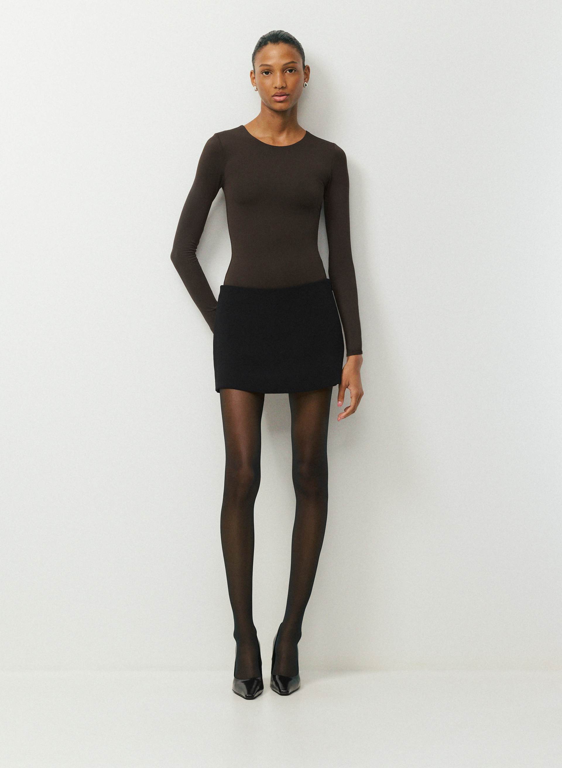 ORIGINAL CONTOUR PROSPERITY CREW BODYSUIT - Second-skin longsleeve crewneck bodysuit with thong-cut bottom. 