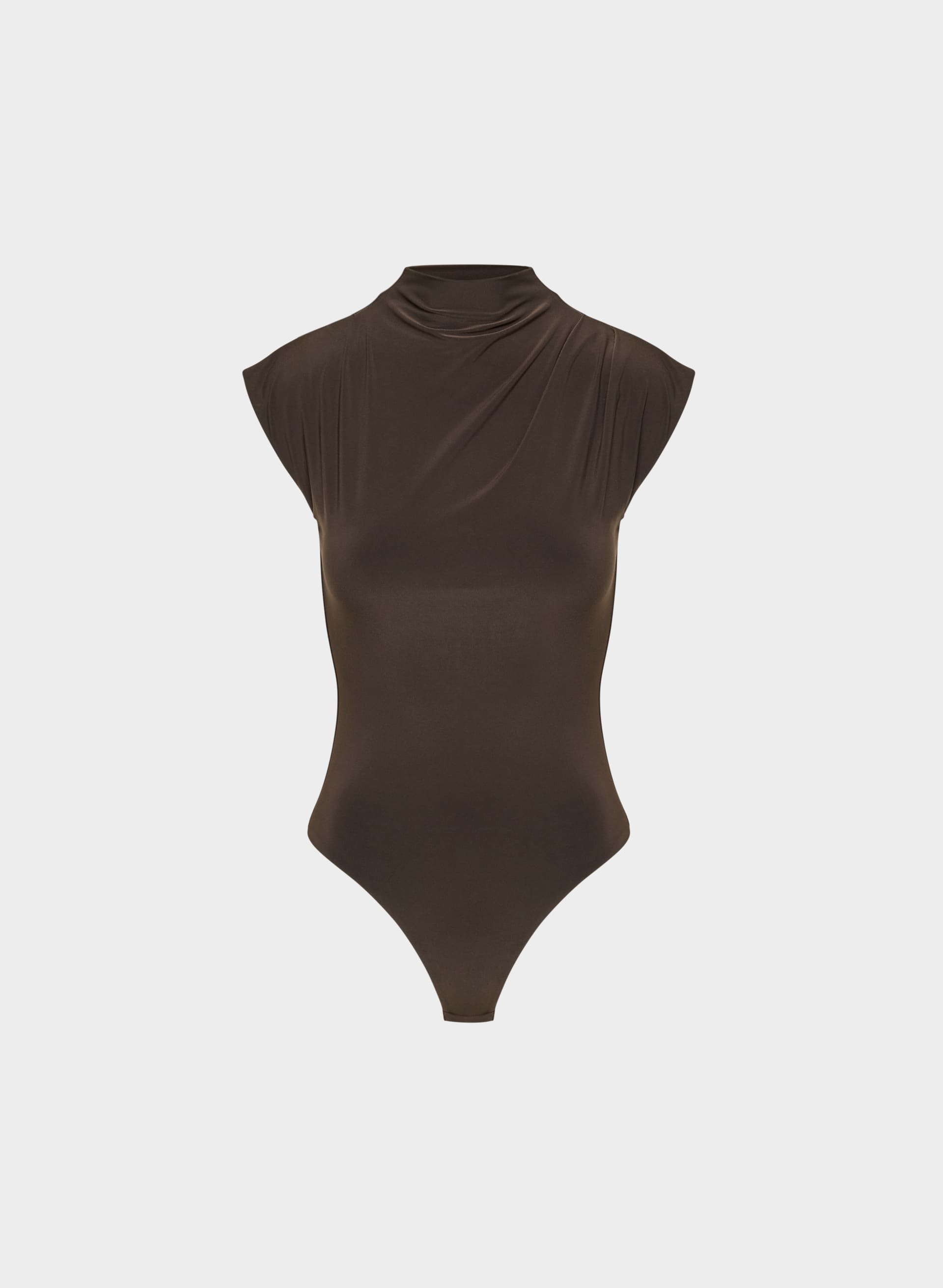 SMOOTH MATTER™ PALLADIUM BODYSUIT - Lined, opaque mockneck bodysuit with thong-cut bottom. 