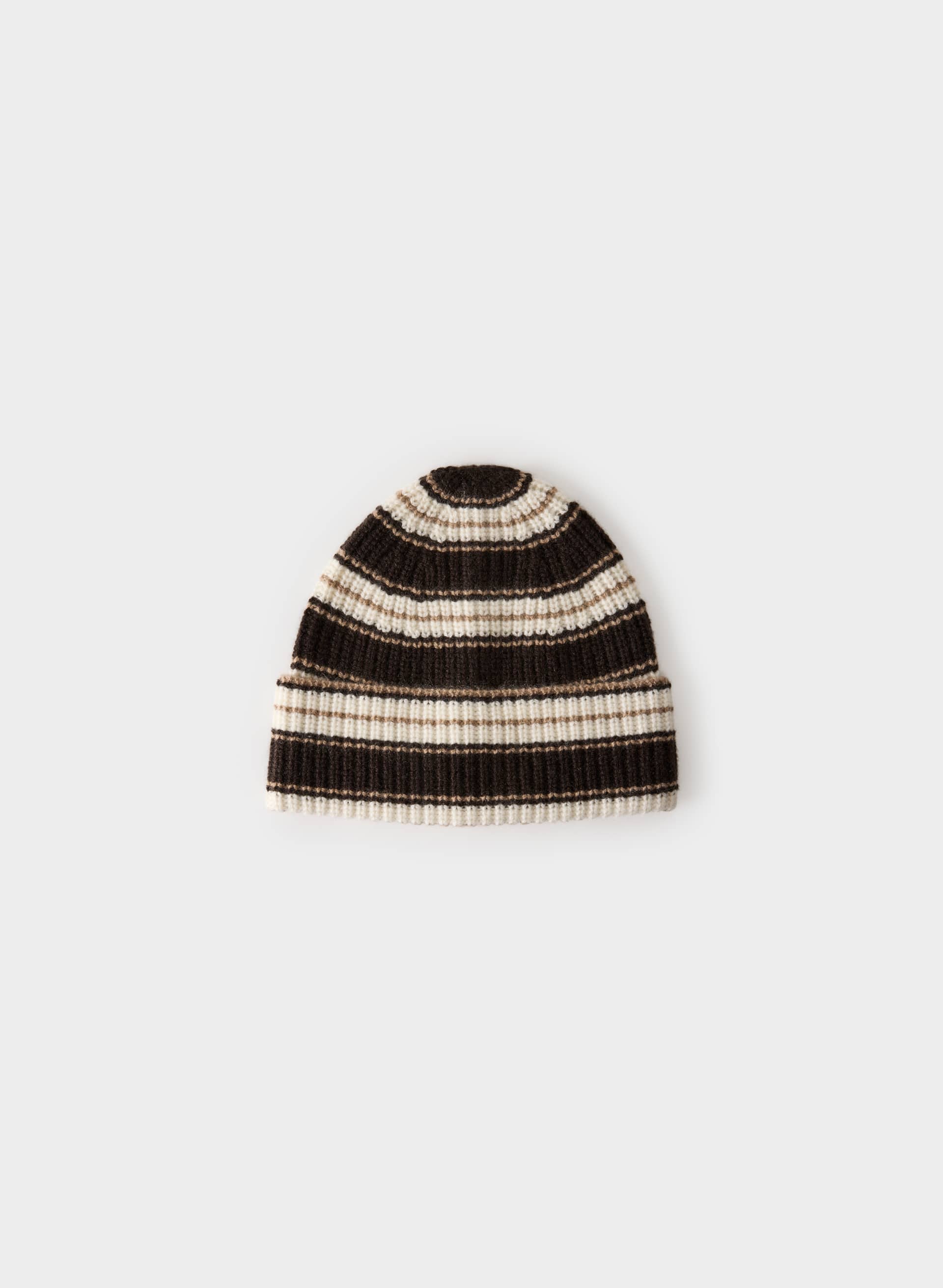 TUQUE CRESTED EN CACHEMIRE - Tuque à revers en tricot côtelé tout cachemire. 