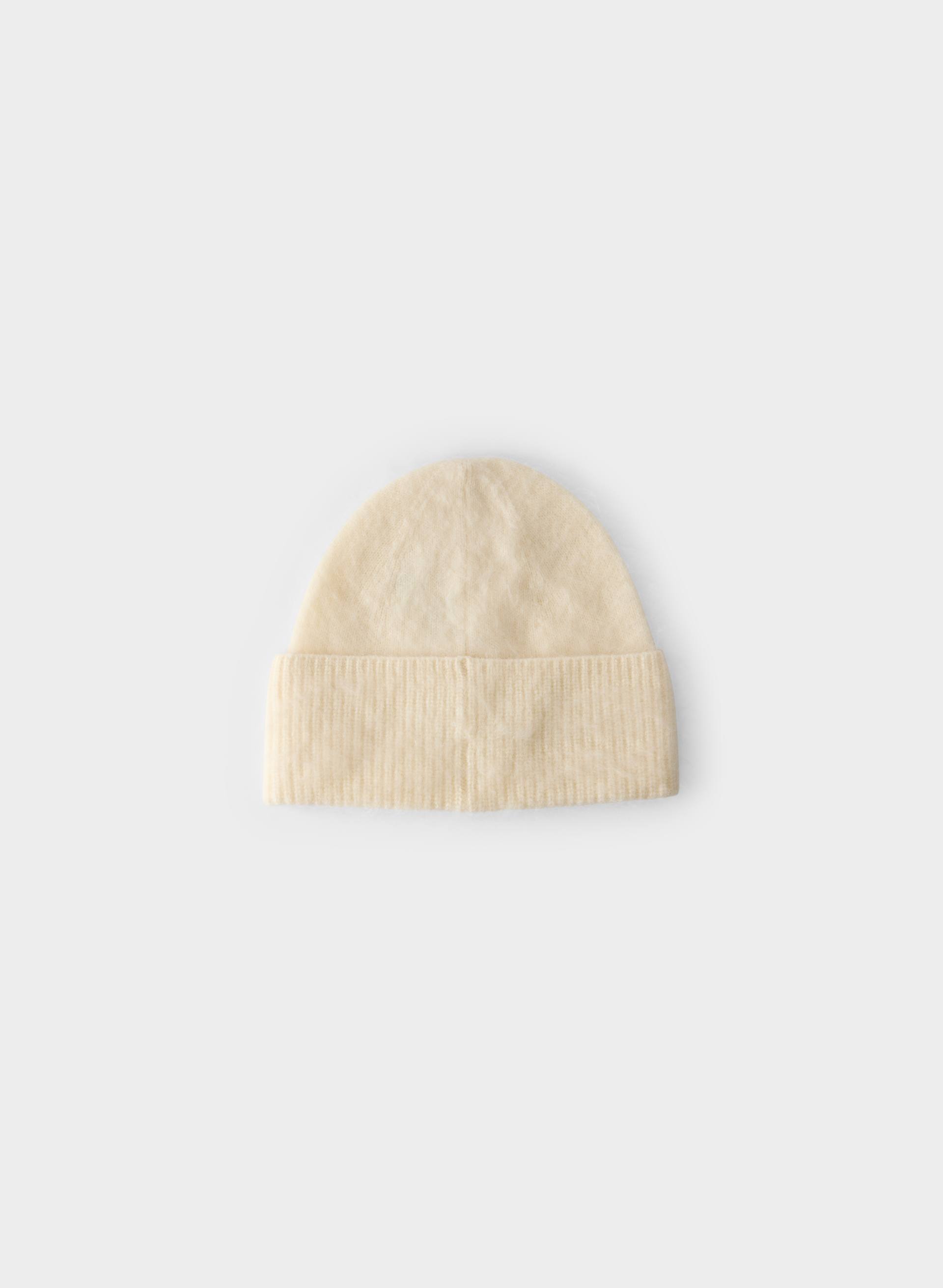 BRUSHED WOOL CASHMERE MOTTO BEANIE | Aritzia
