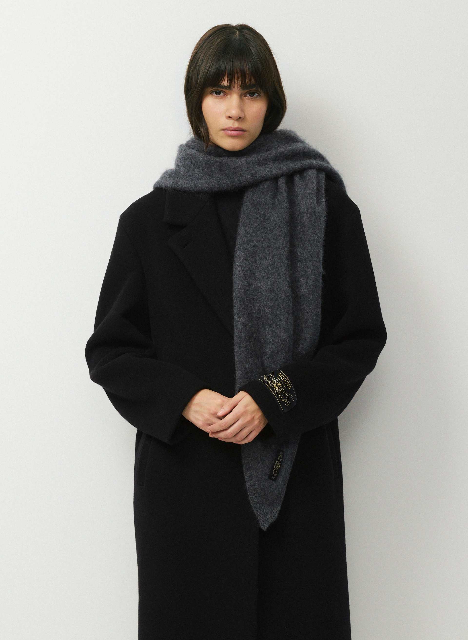 BRUSHED WOOL CASHMERE KEY LARGE SCARF | Aritzia
