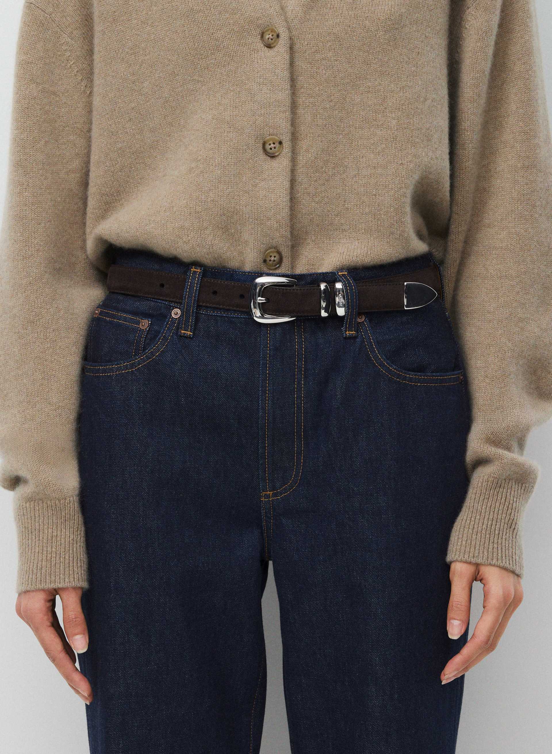 LEGENDARY SOLID BRASS SUEDE BELT - 100% suede leather belt with solid brass square buckle. 