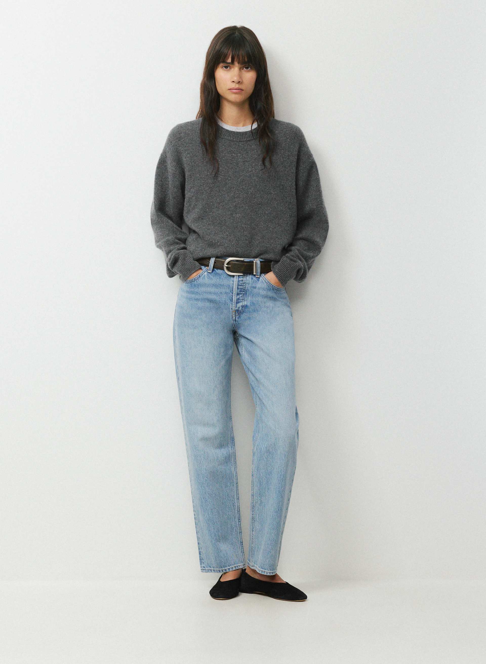 ACCENT SOLID BRASS LEATHER WIDE BELT | Aritzia