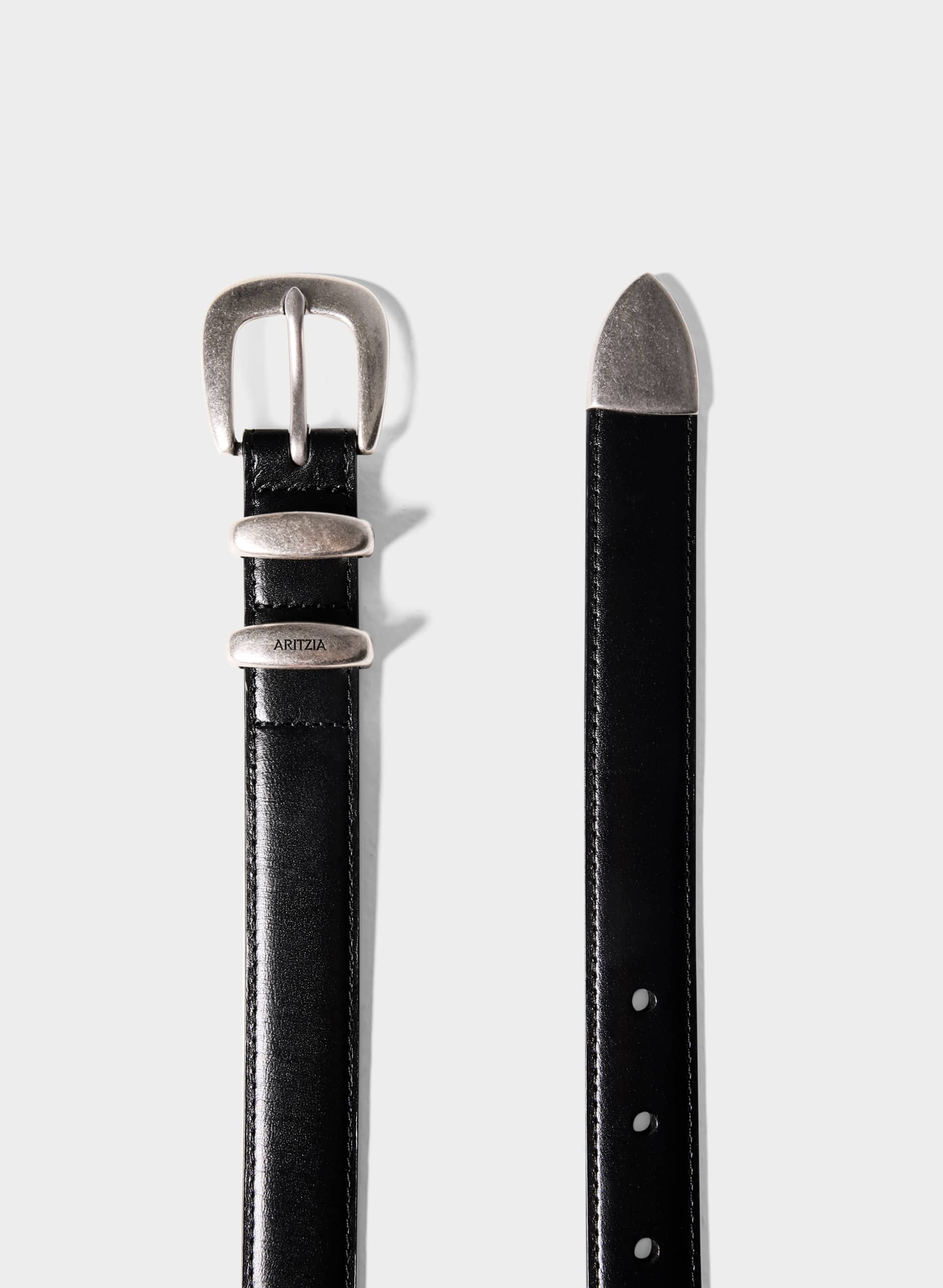 Legendary Solid Brass Leather Belt | Aritzia US