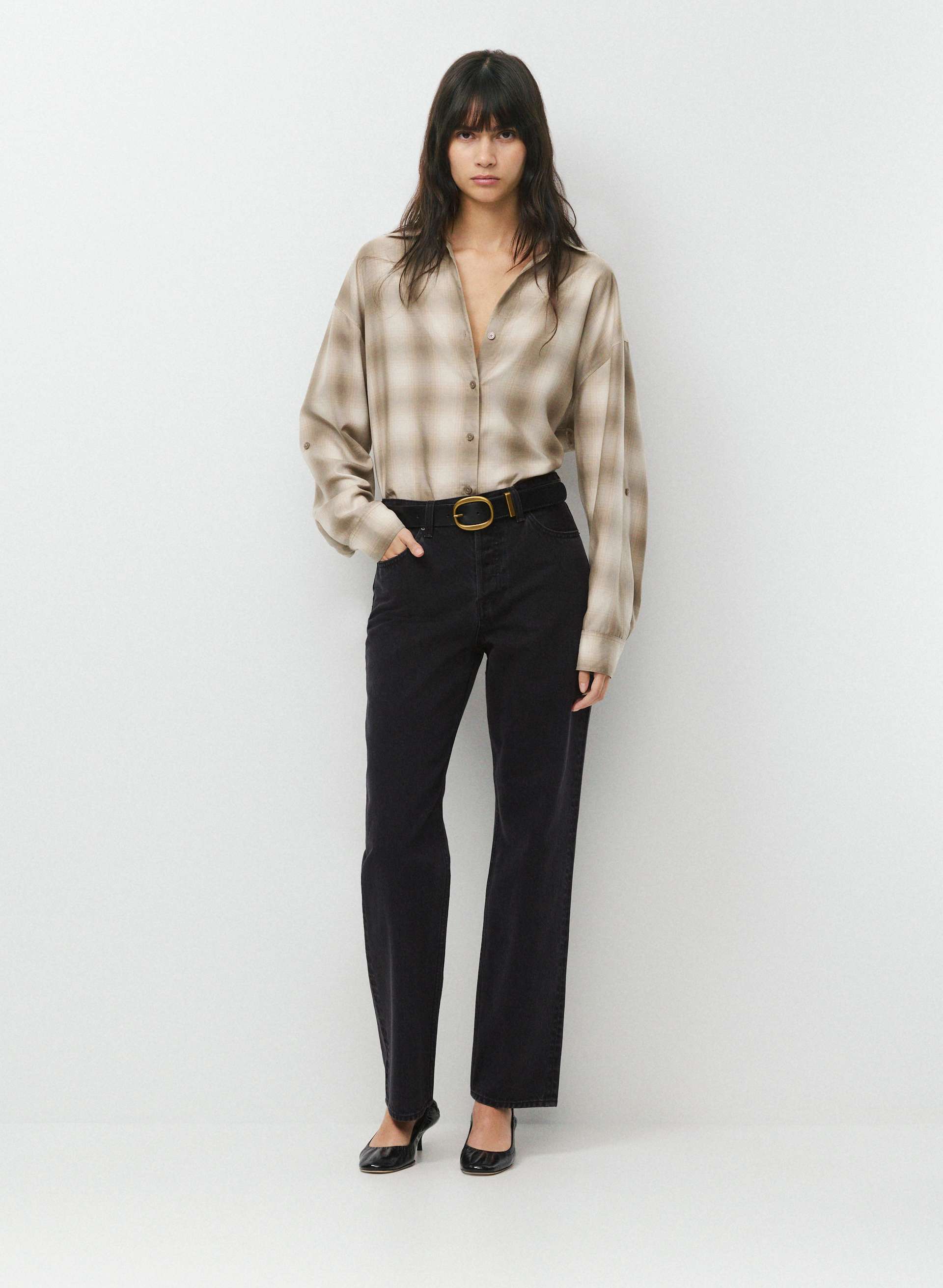 LIFETIME SOLID BRASS LEATHER WIDE BELT | Aritzia