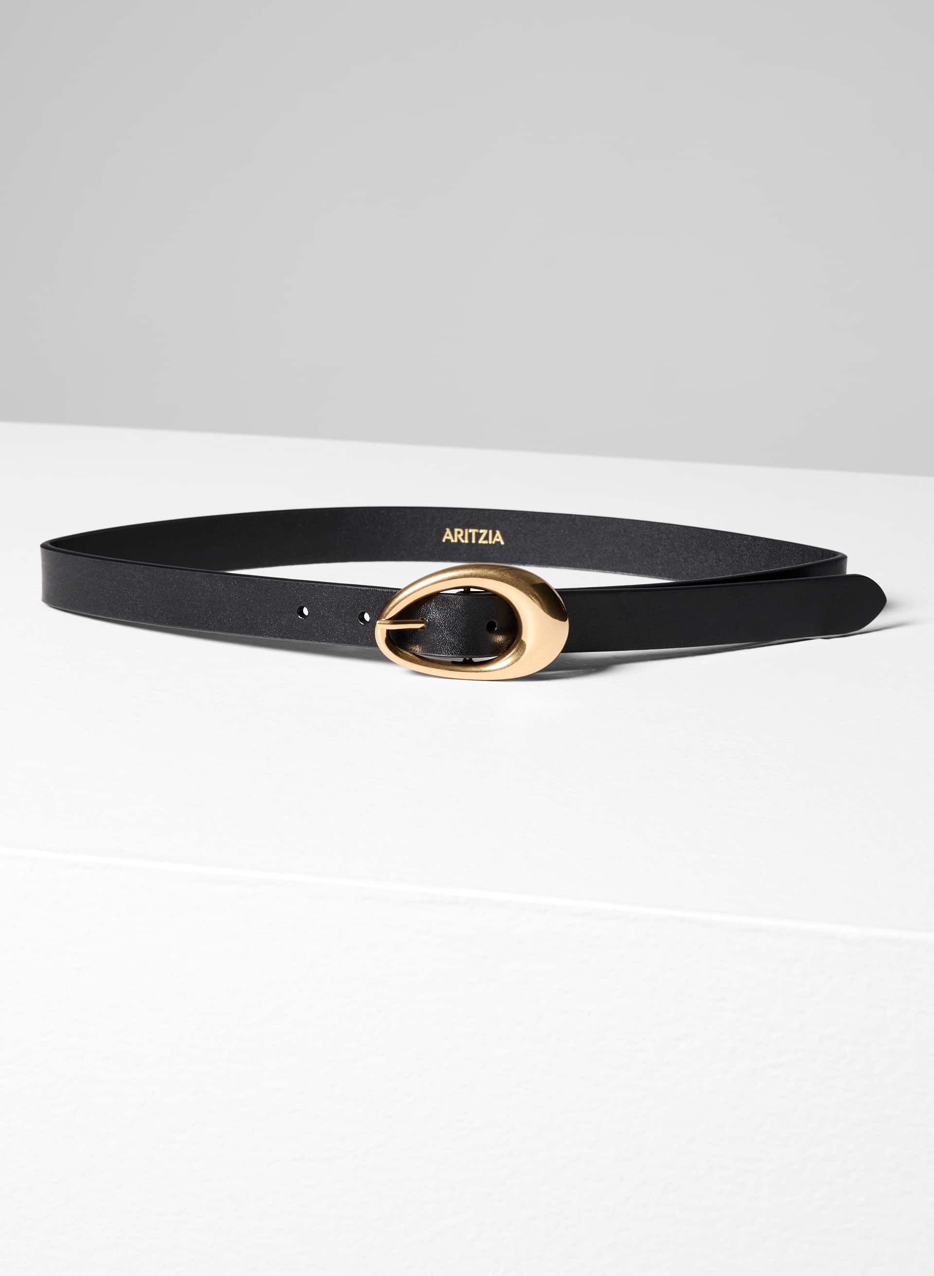 PERENNIAL SOLID BRASS LEATHER BELT | Aritzia
