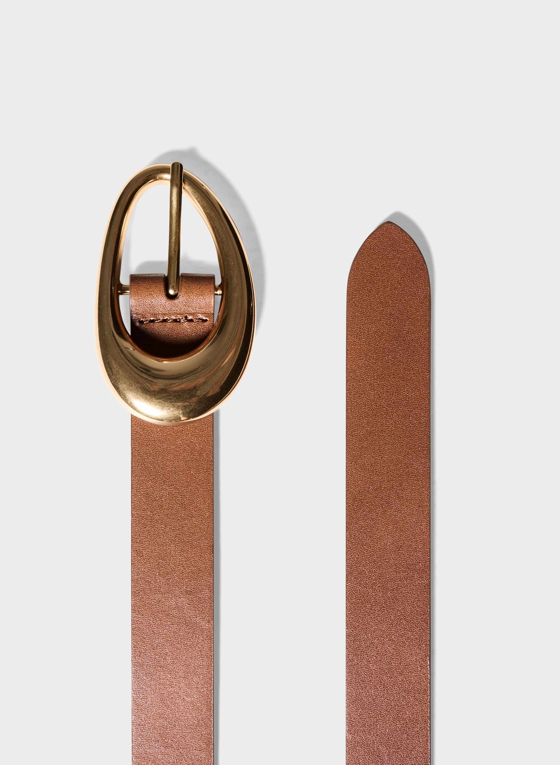 PERENNIAL SOLID BRASS LEATHER BELT | Aritzia
