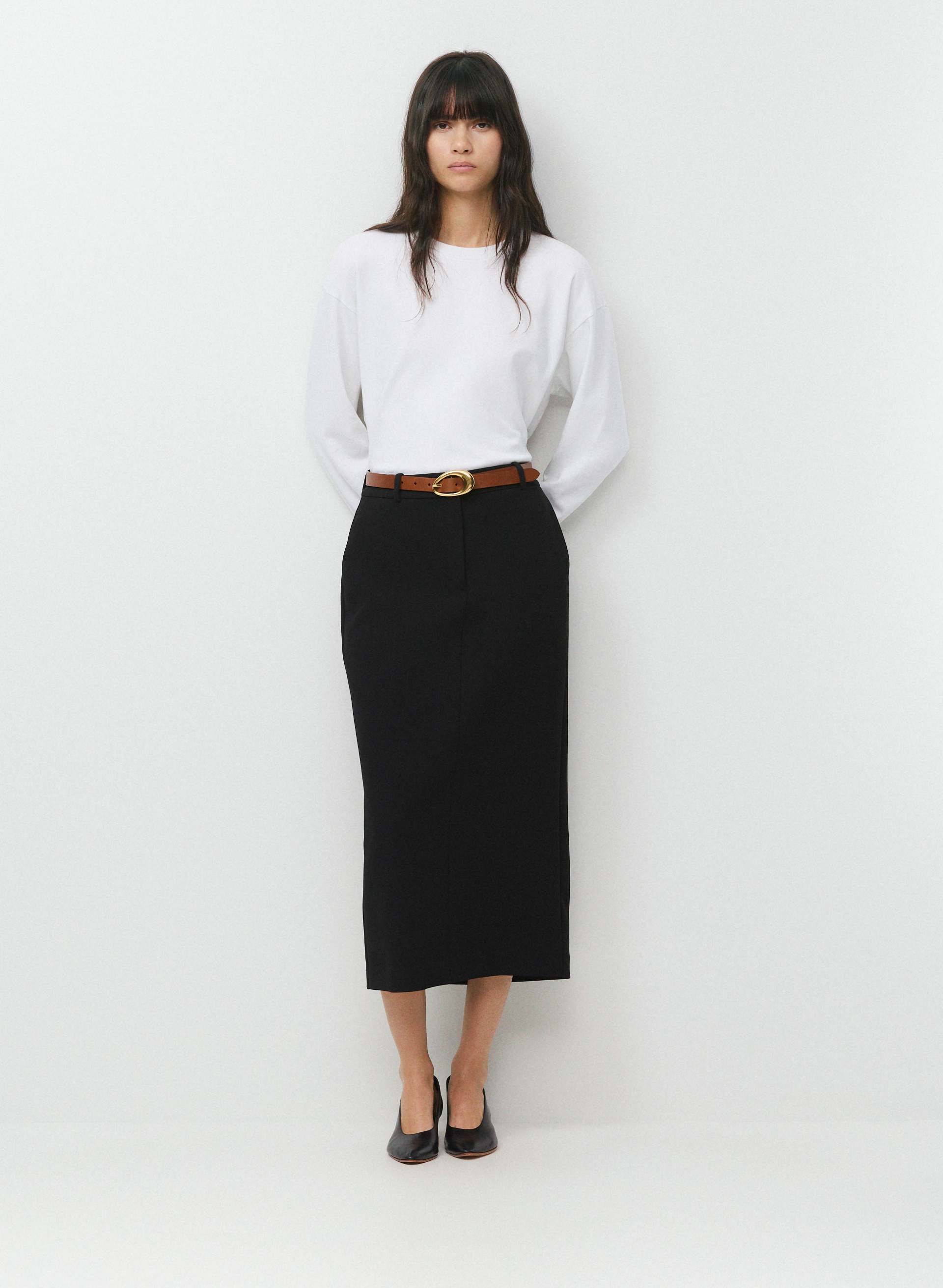 PERENNIAL SOLID BRASS LEATHER BELT | Aritzia