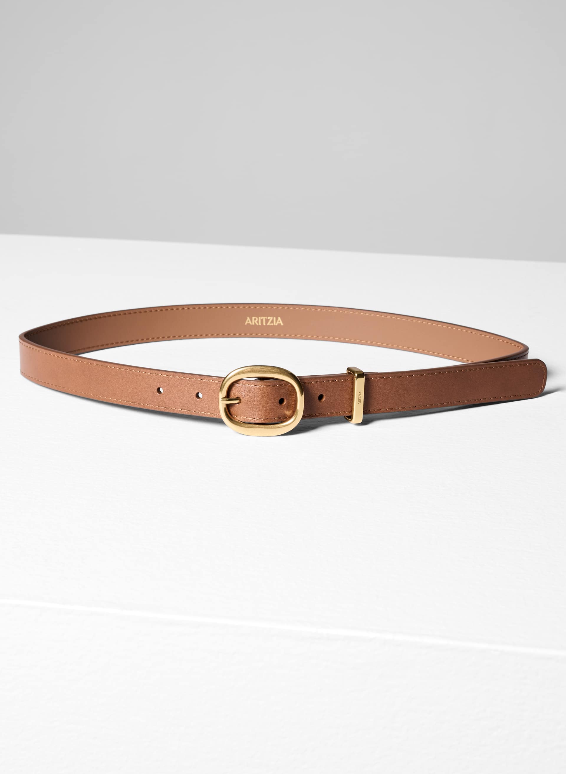 LIFETIME SOLID BRASS LEATHER BELT | Aritzia