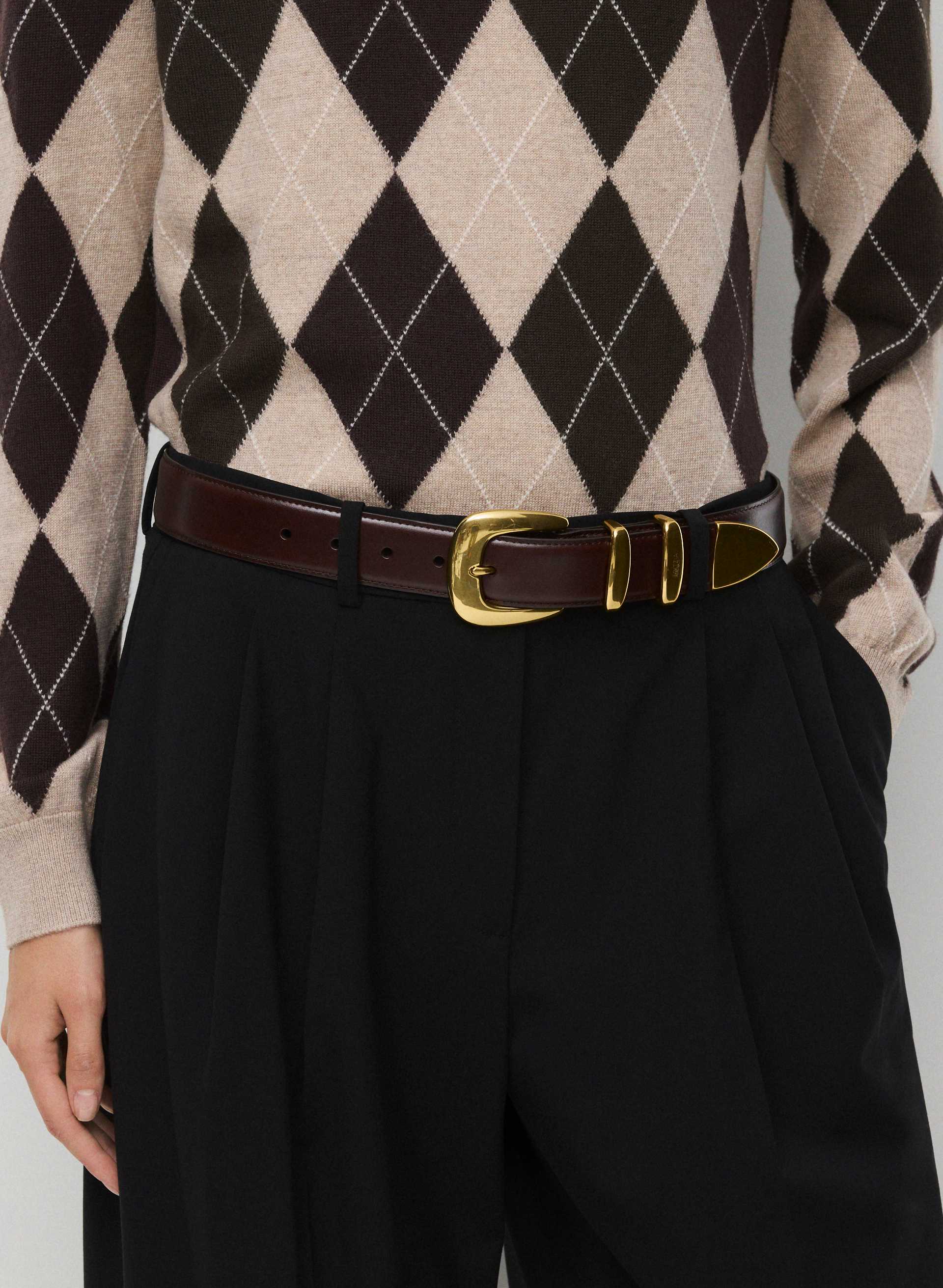 LEGENDARY SOLID BRASS LEATHER WIDE BELT | Aritzia