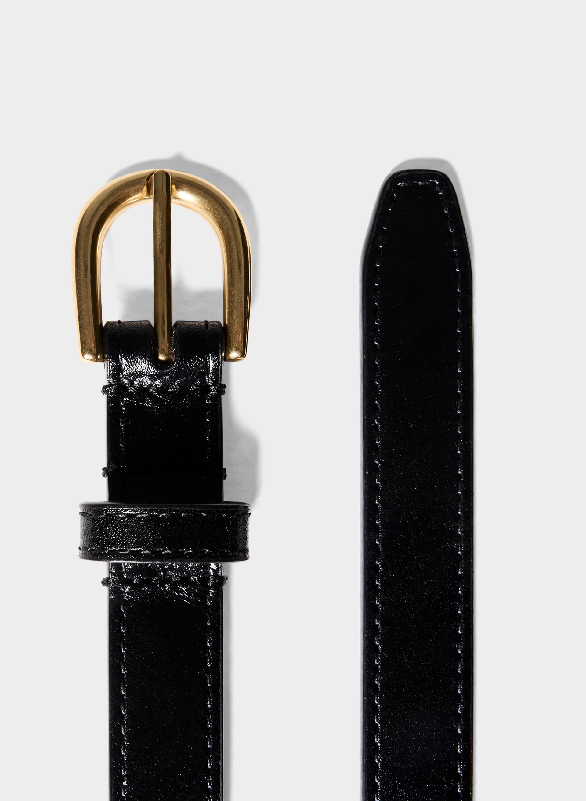 ACCENT SOLID BRASS SLIM BELT | Aritzia