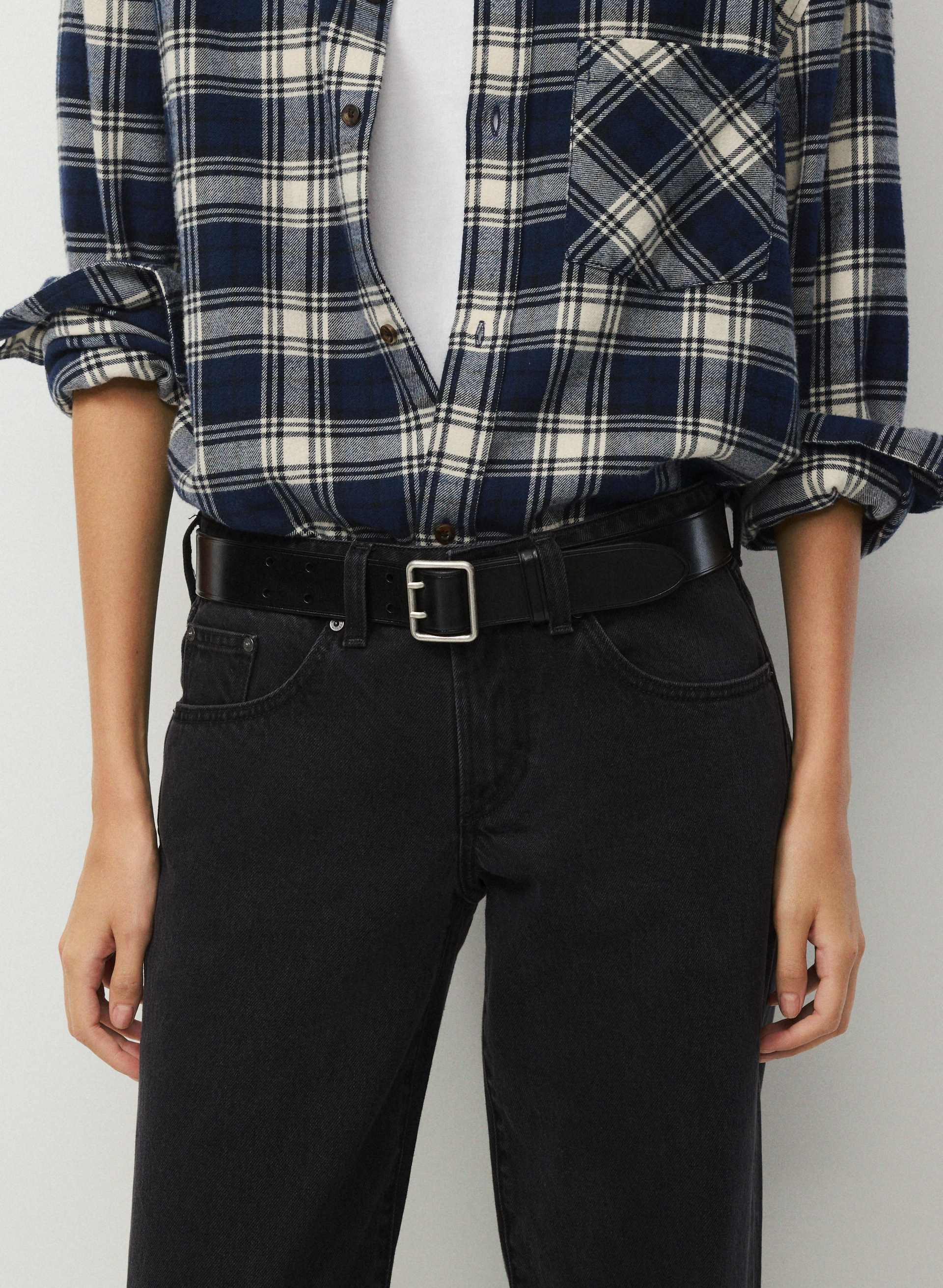 LINEAGE SOLID BRASS LEATHER BELT | Aritzia