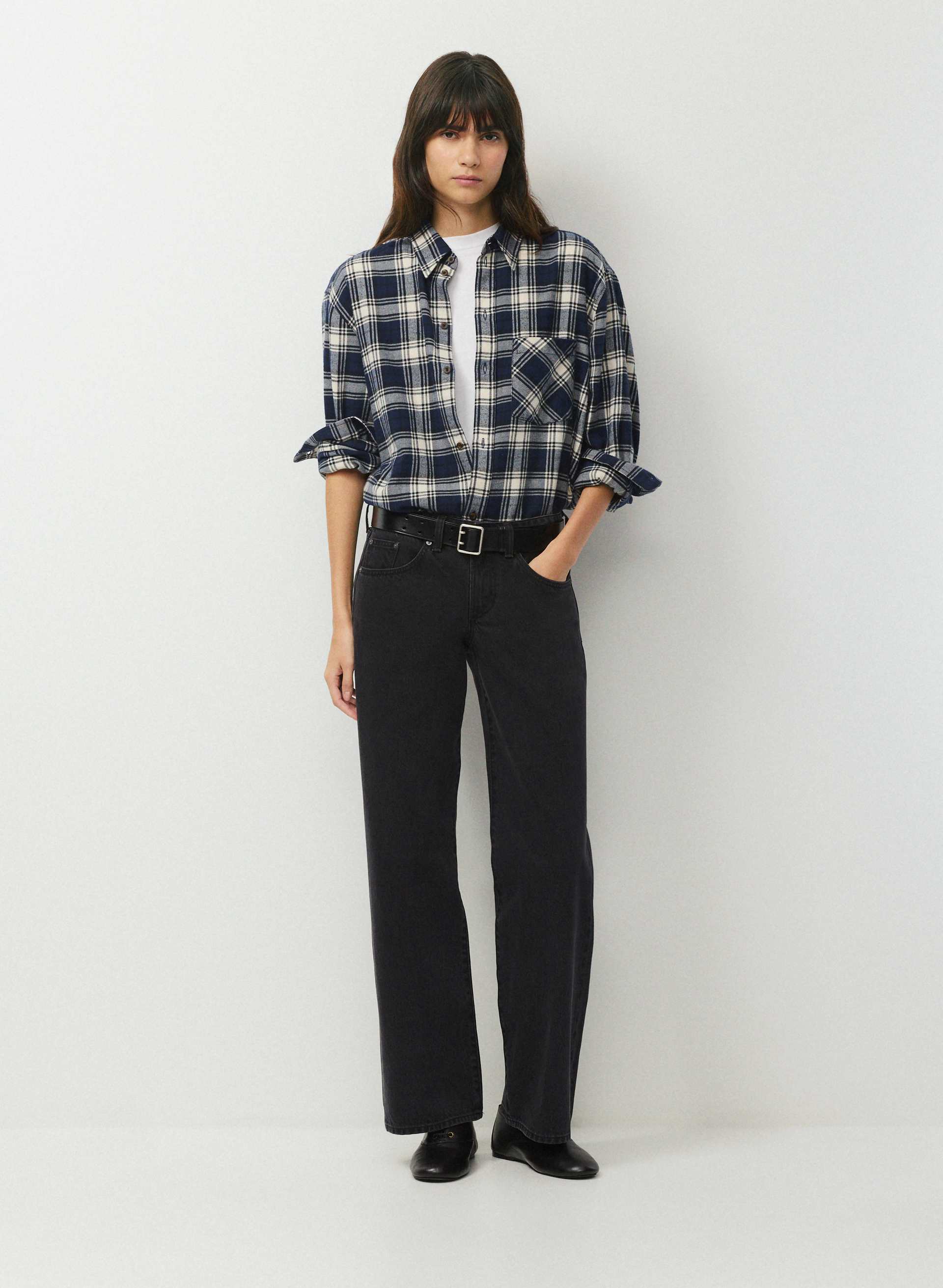 LINEAGE SOLID BRASS LEATHER BELT | Aritzia